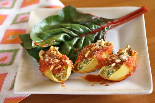 Swiss Chard and Tofu Stuffed Shells