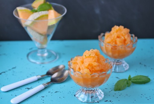 Cantaloupe-basil Granita