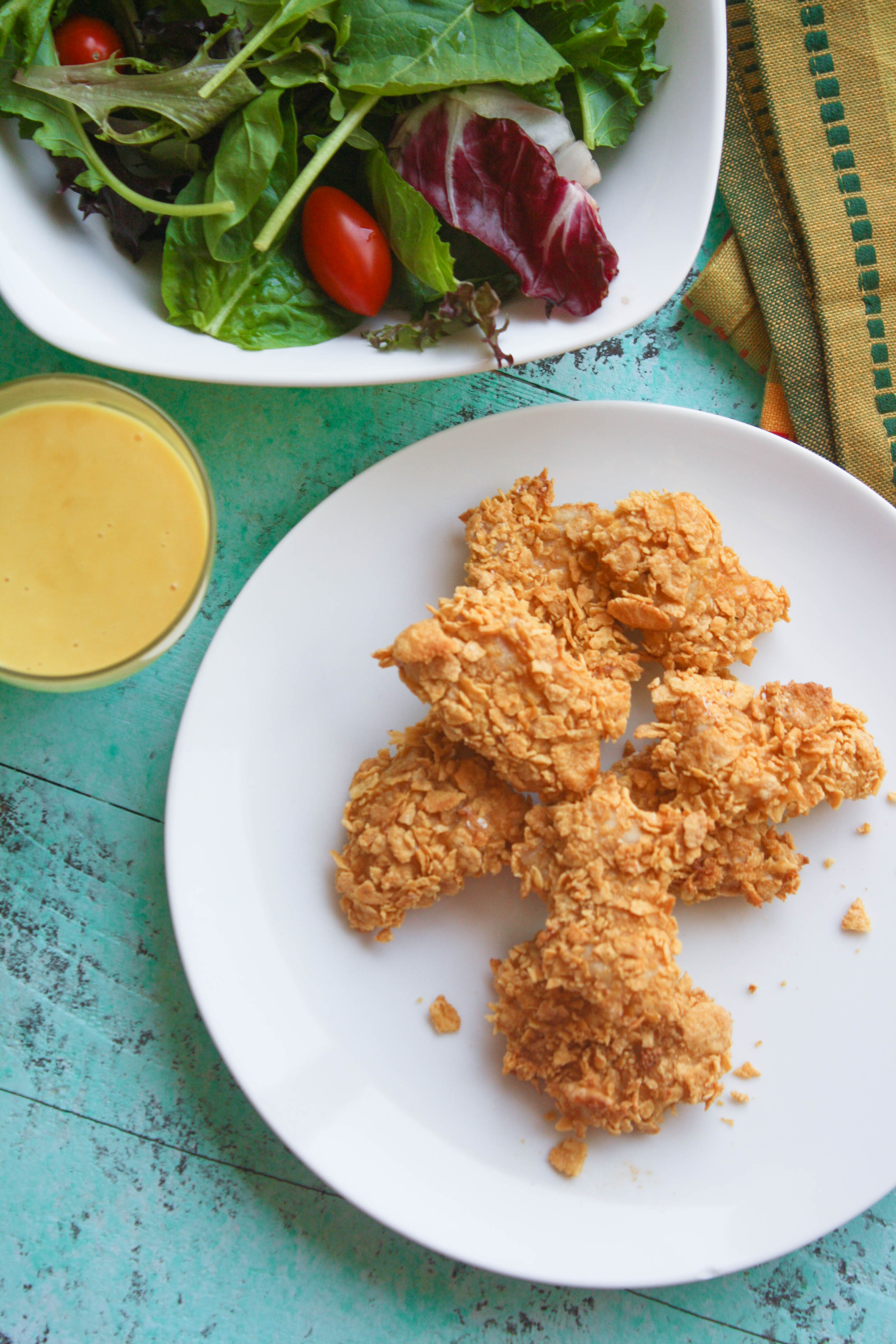 Crunchy Oven Baked Chicken Nuggets with Honey Mustard Sauce