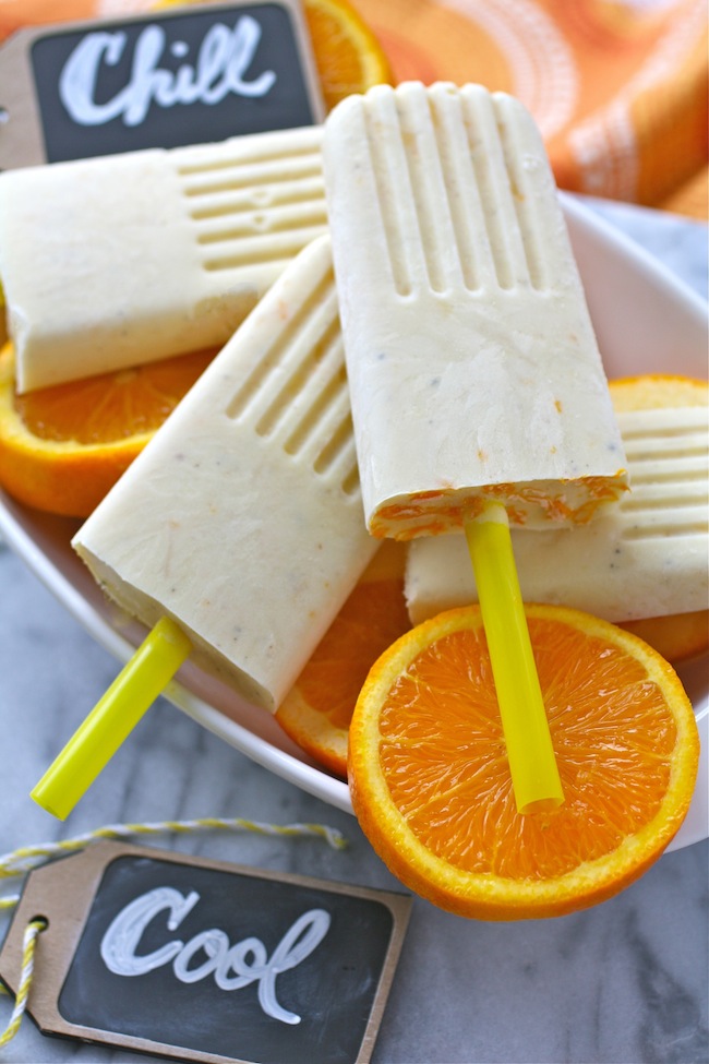 Pineapple-Orange & Cardamom Creamsicles are frosty, fruity, and fun!