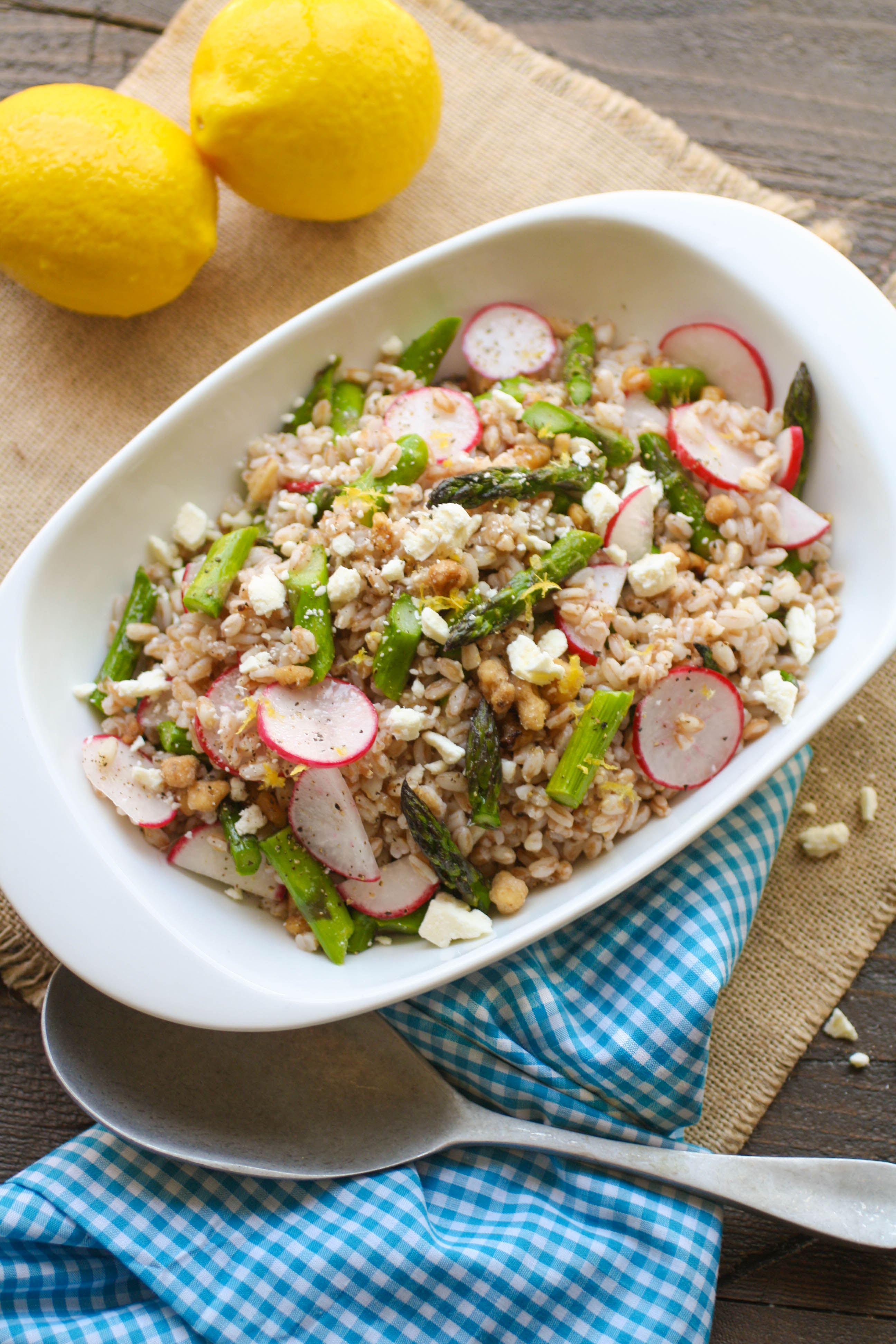 Farro Salad with Asparagus, Radishes & Lemon Vinaigrette