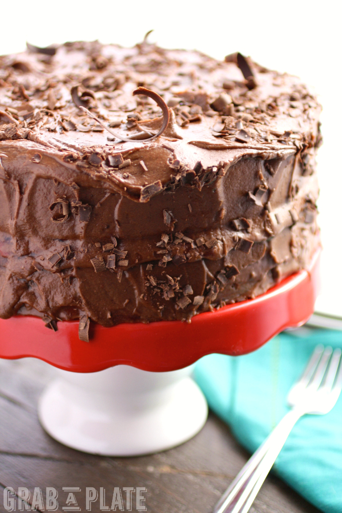 Chocolate Salad Dressing Cake with Cherries & Chocolate Buttercream