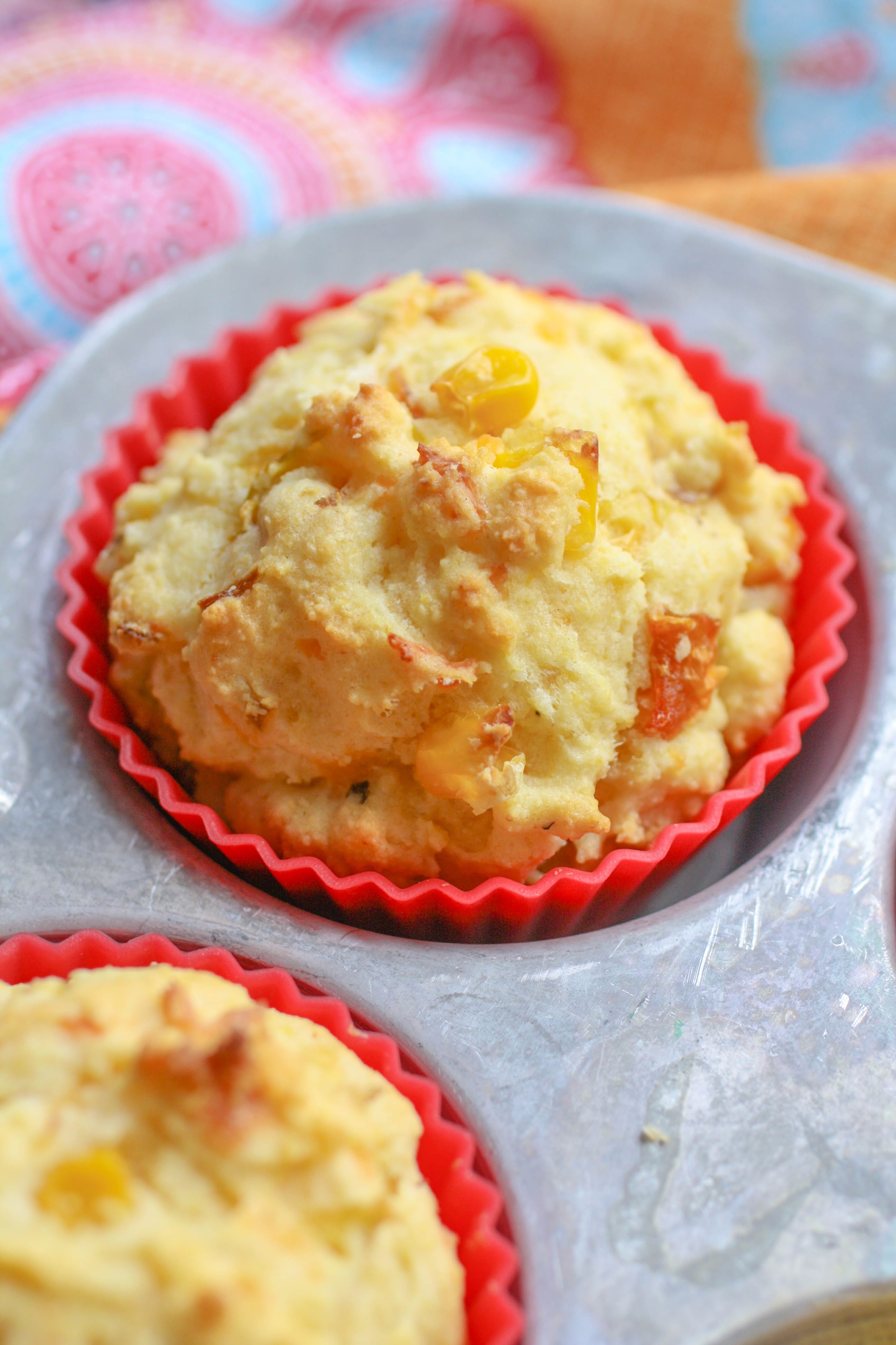 Roasted Green Chile Cornbread Muffins are perfect with so many things! You'll love them.