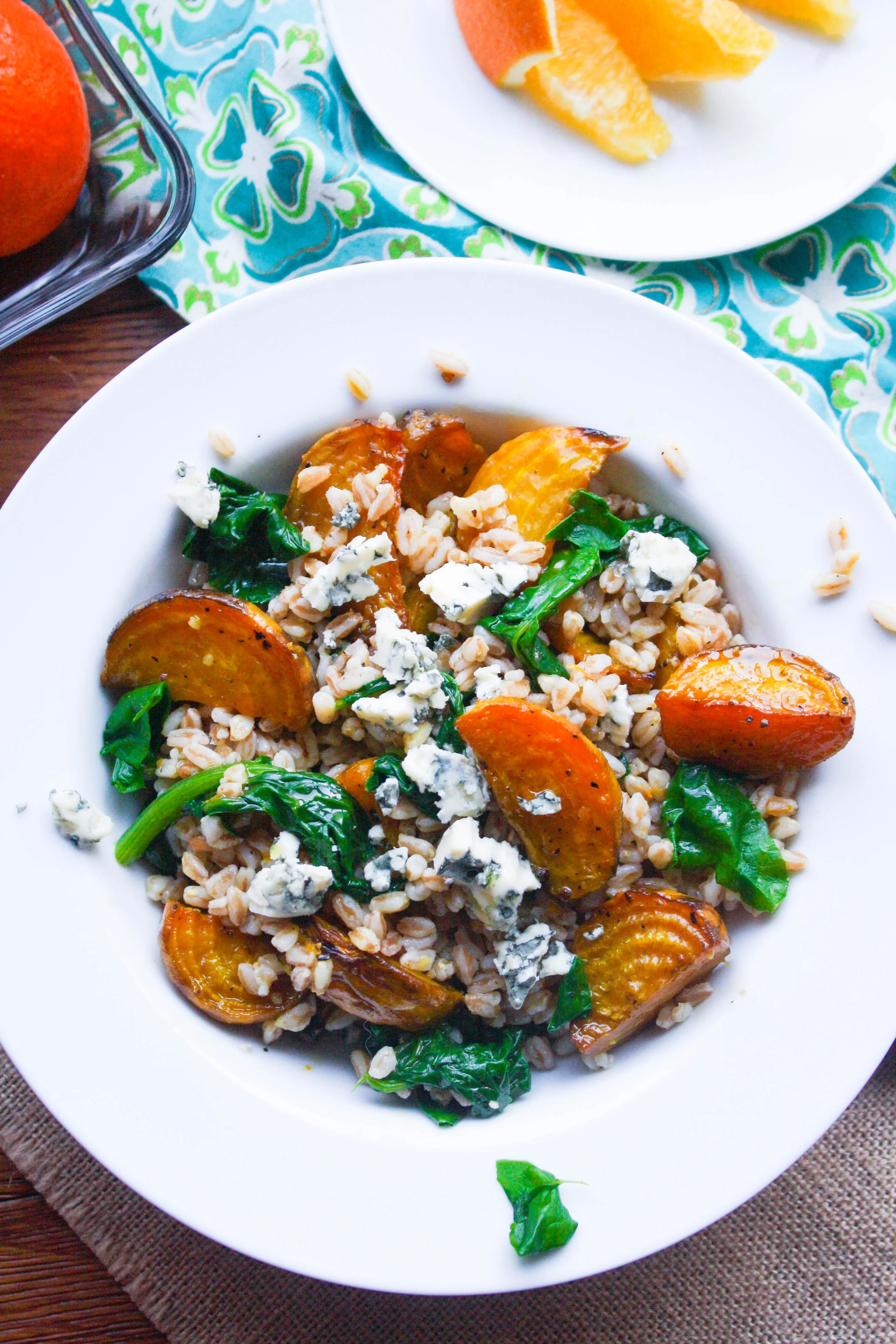 Roasted Farro & Beet Salad is a great winter salad you'll love. This salad is a winner thanks to its roasted beets and farro!