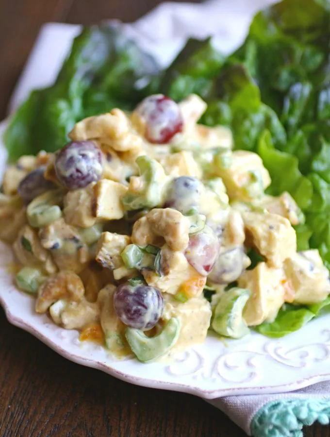 It's easy to pull together a flavorful salad: you'll love Easy Coronation Chicken Salad for your next meal!