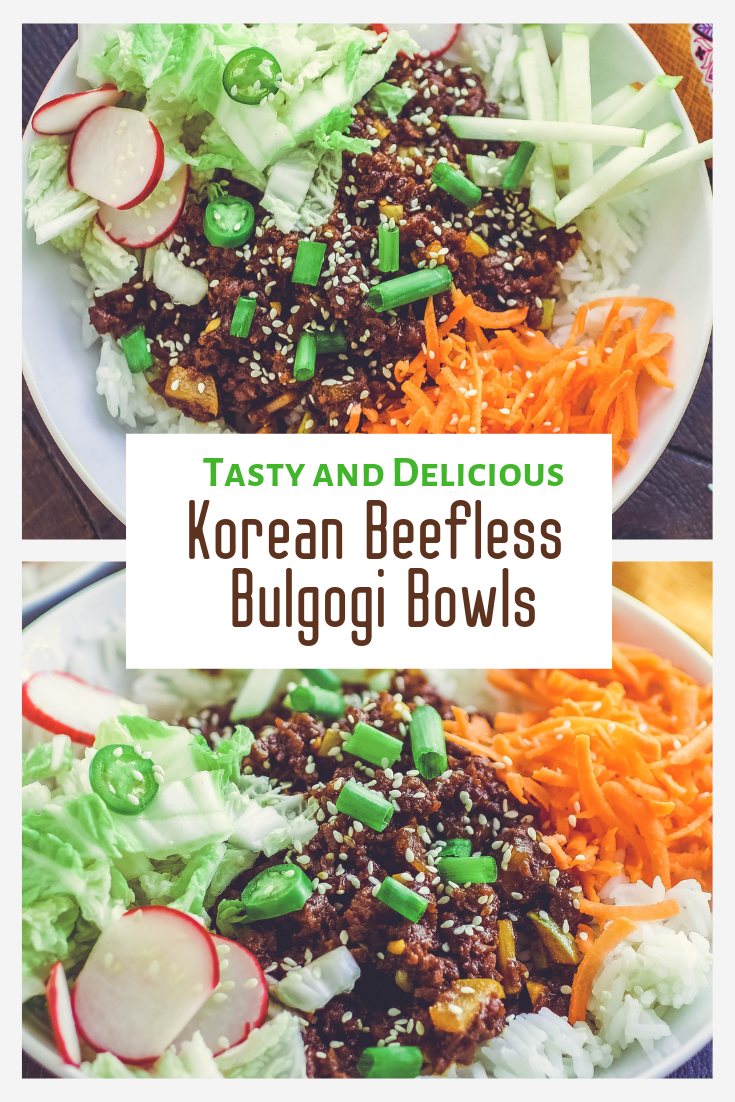 Korean Beefless Bulgogi Bowls are a delight as a meatless main dish. You'll love the flavors and colors in these meatless, Korean Beefless Bulgogi Bowls. 