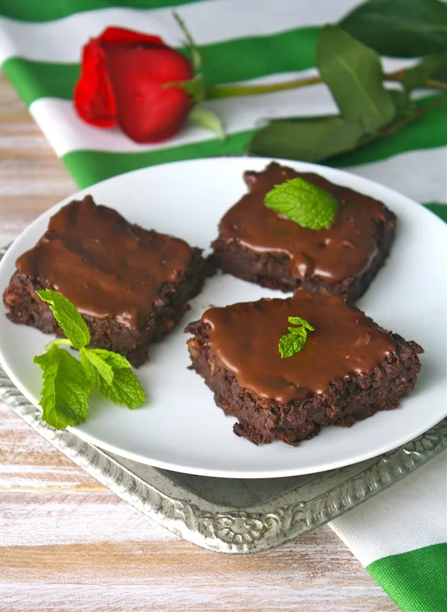 Dairy-free Frosted Mint Julep Brownies