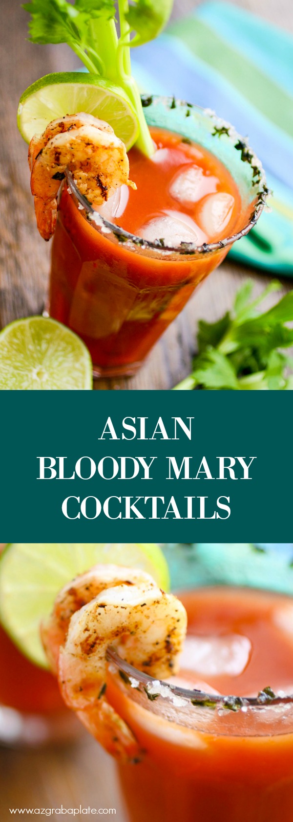 Asian Bloody Mary Cocktails are a fun cocktail to whip up for brunch. Your guests will love them!