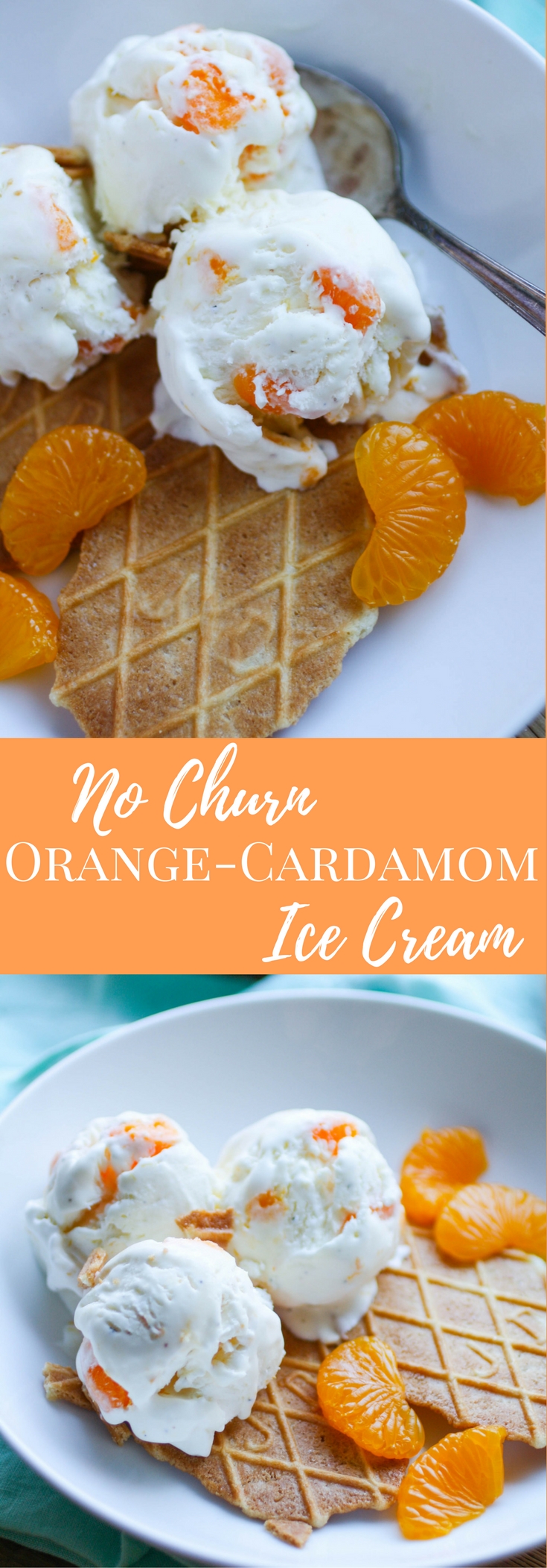 No Churn Orange-Cardamom Ice Cream is a fabulous dessert that's easy to make. You'll love this delicious treat, perfect any time of year!