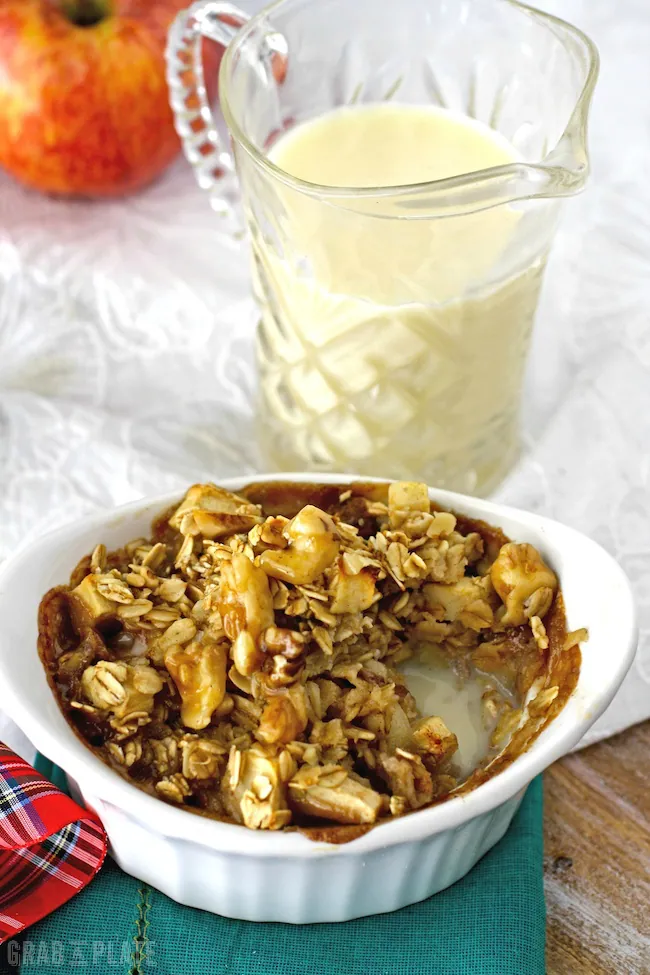 Extra eggnog with Baked Eggnog Oatmeal with Apples and Walnuts
