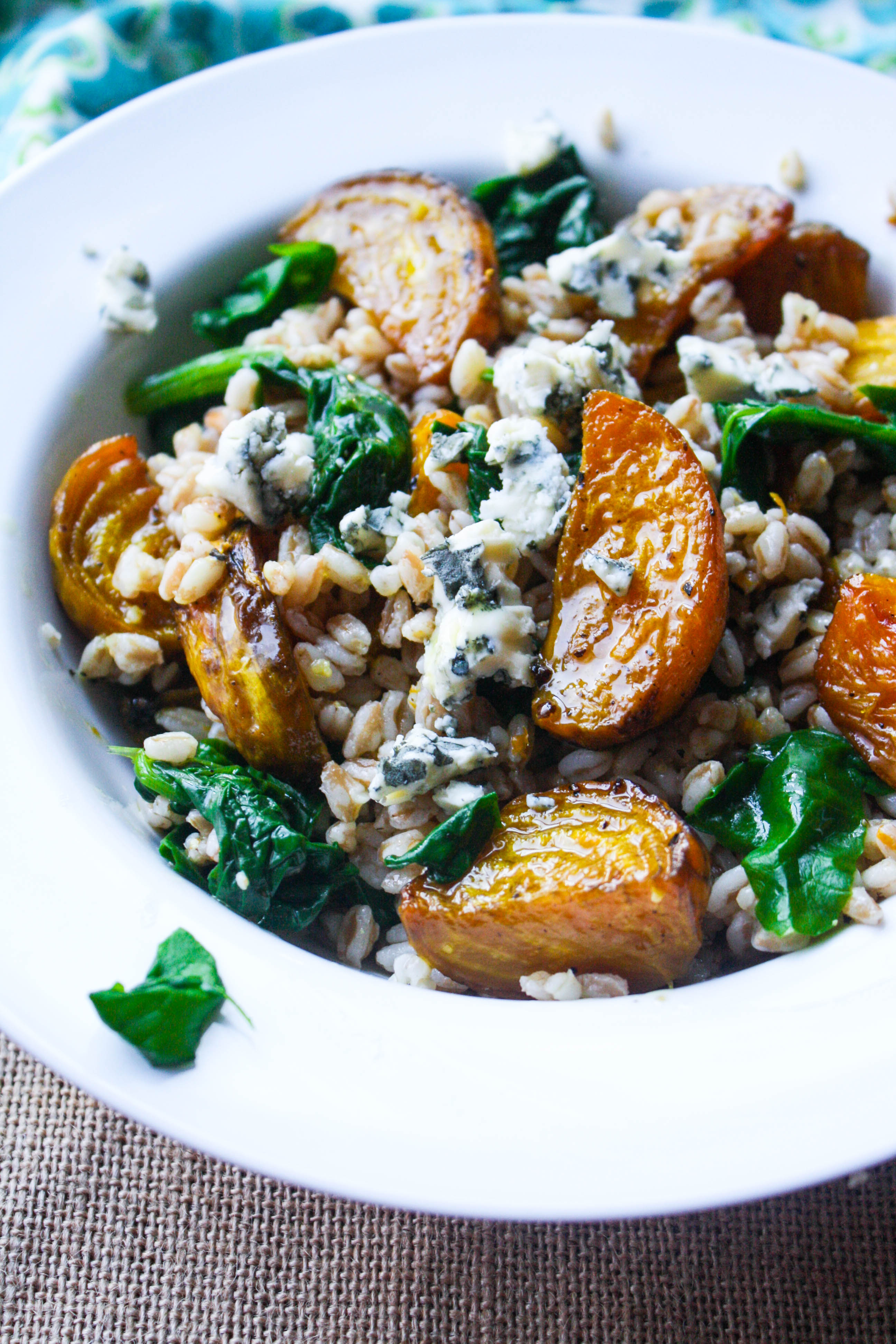 Roasted Beet & Farro Salad is perfect for the season. You'll love the combination of roasted beets and farro in this salad!