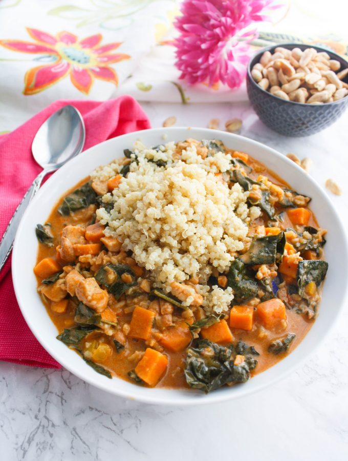 West African Peanut Stew is a delightful dish. You'll love the seasonings and colors of West African Peanut Stew.