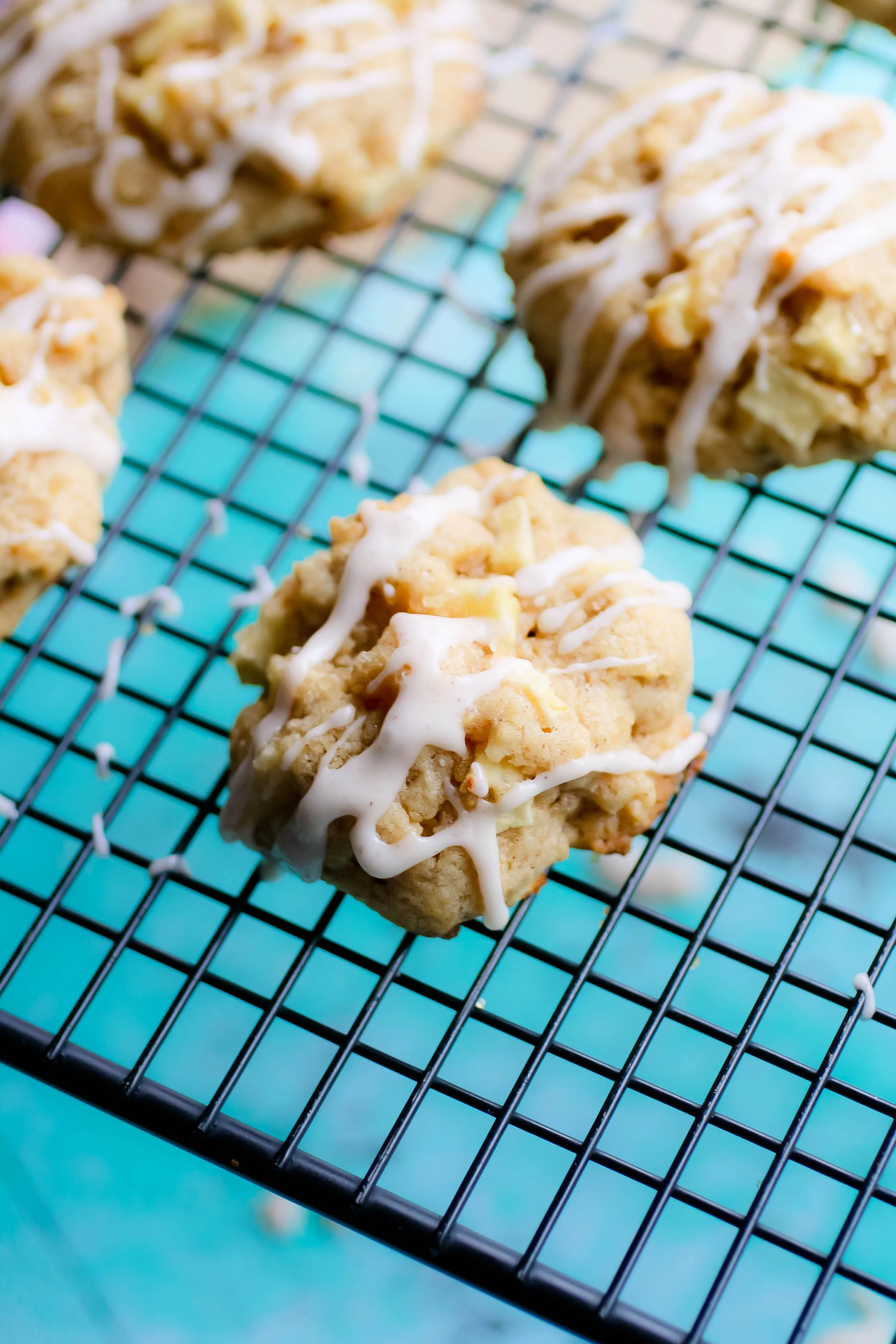Apple Pie Cookies with Cinnamon Glaze are spiced like your favorite pie, in cookie format. Apple Pie Cookies with Cinnamon Glaze make tasty treats!
