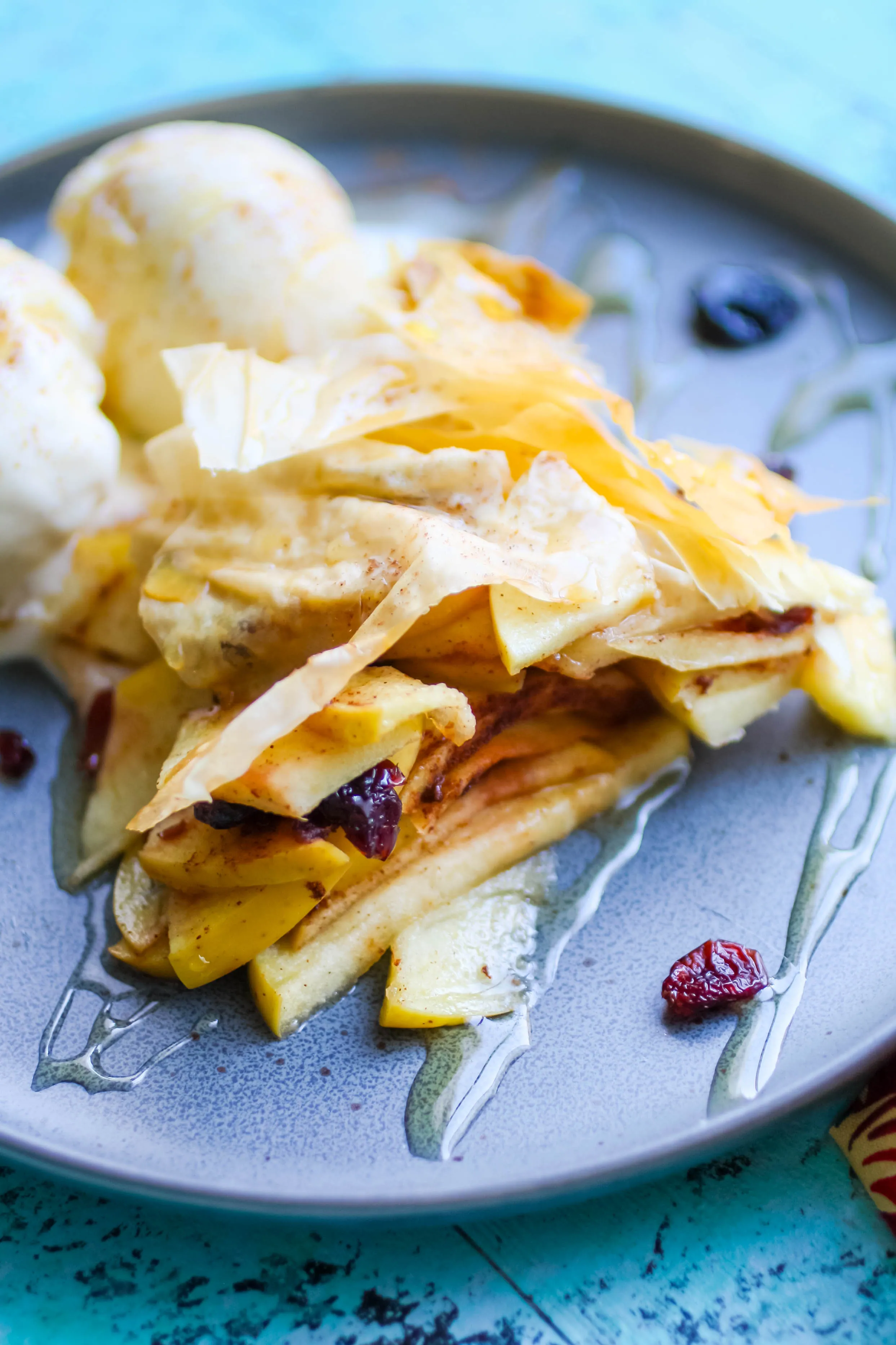Apple-Cranberry Tart in Phyllo is flaky and fabulous as dessert! Apple-Cranberry Tart in Phyllo is a tasty treat that's flaky and fun!