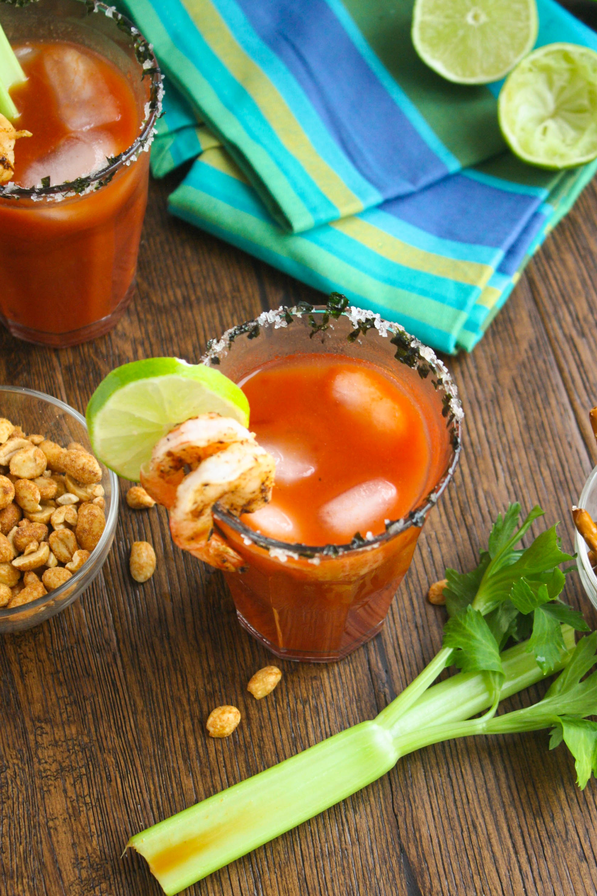 Asian Bloody Mary Cocktails are a fun way to celebrate with friends. They're great to serve for brunch or for any sort of get together -- think tailgate party!