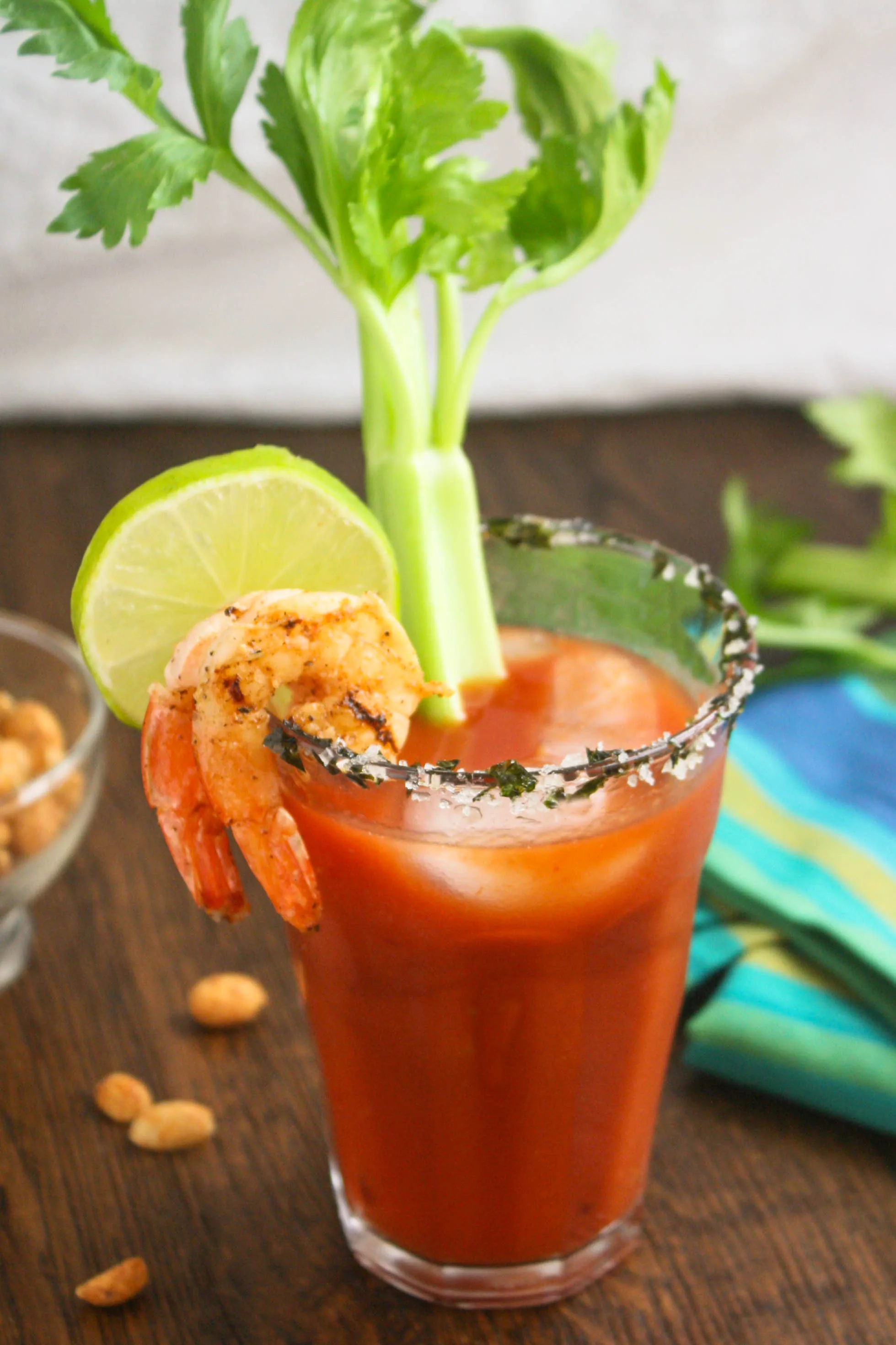 Asian Bloody Mary Cocktails are filled with great flavor. They include a fun garnish, too, and are perfect to serve for your next brunch!