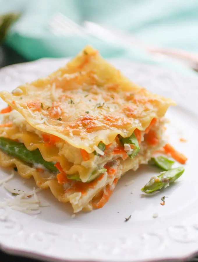 Asparagus and Sweet Potato Lasagna is a colorful and creamy dish you'll love for any meal! Asparagus and Sweet Potato Lasagna is perfect for your next dinner!