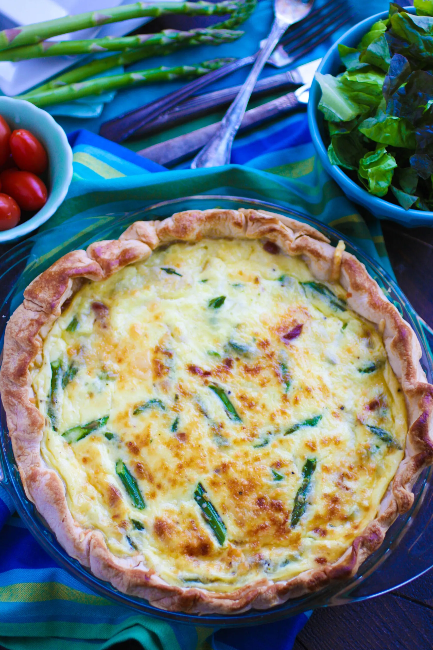 This Asparagus and Pancetta Quiche includes a flakey crust and great ingredients for a wonderful dish.