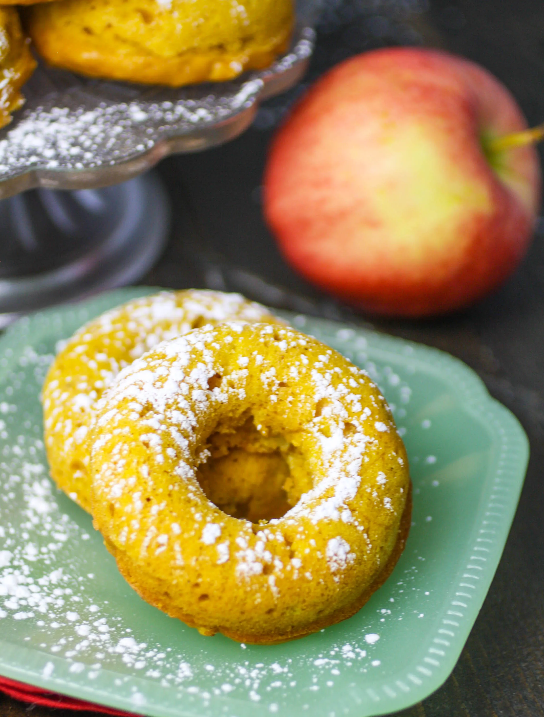 Baked Spiced Apple & Pumpkin Donuts are a seasonal delight! Make a batch of these Baked Spiced Apple & Pumpkin Donuts soon!