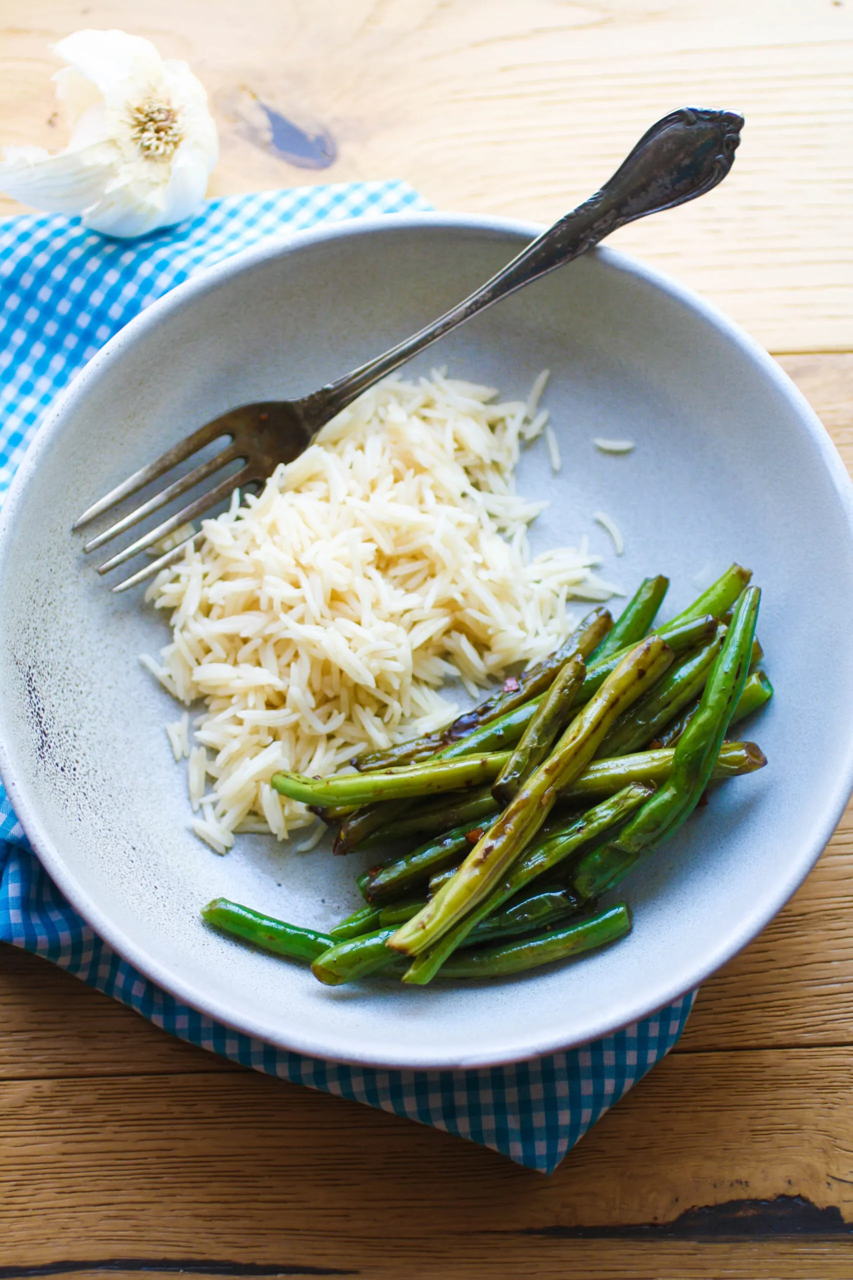 Balsamic green beans as a side dish.