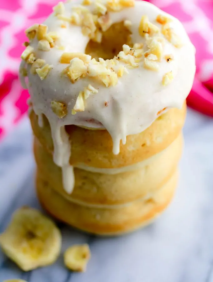 Banana Donuts with Cinnamon Cream Cheese Frosting are an amazing dessert! Try Banana Donuts with Cinnamon Cream Cheese Frosting for a baked treat you'll love!