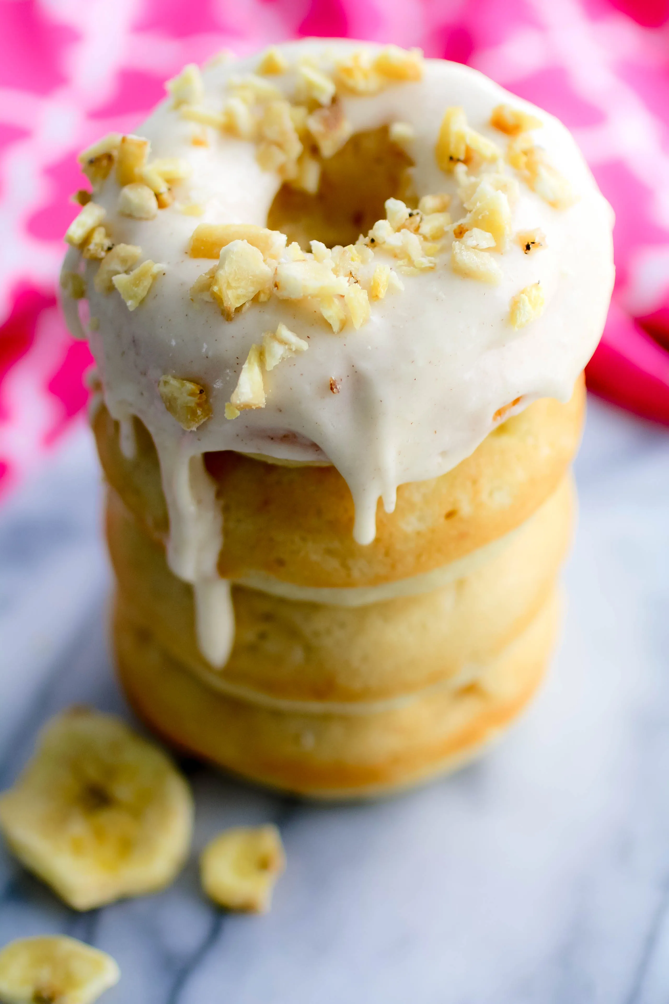 Baked Banana Donuts with Cinnamon Cream Cheese Frosting are a delight, and you can use up your overripe bananas to make them!