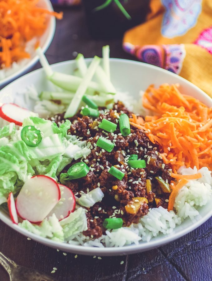 Korean Beefless Bulgogi Bowls is a great meatless main dish. Korean Beefless Bulgogi Bowls are here for your next vegetarian meal!
