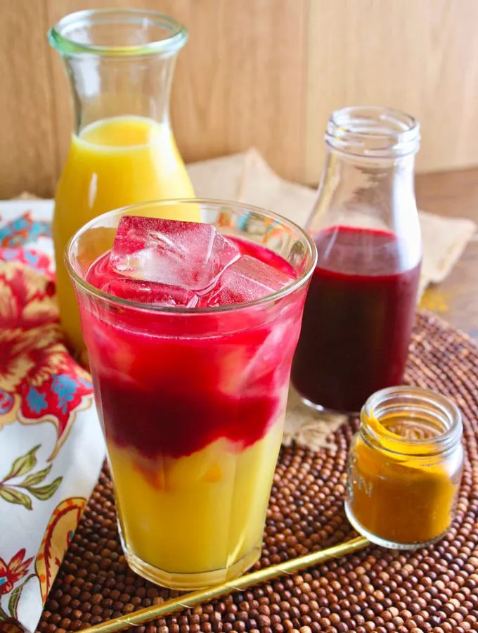 Beet & Orange Juice Morning Sunrise is a beautiful breakfast drink. You'll love the flavors!