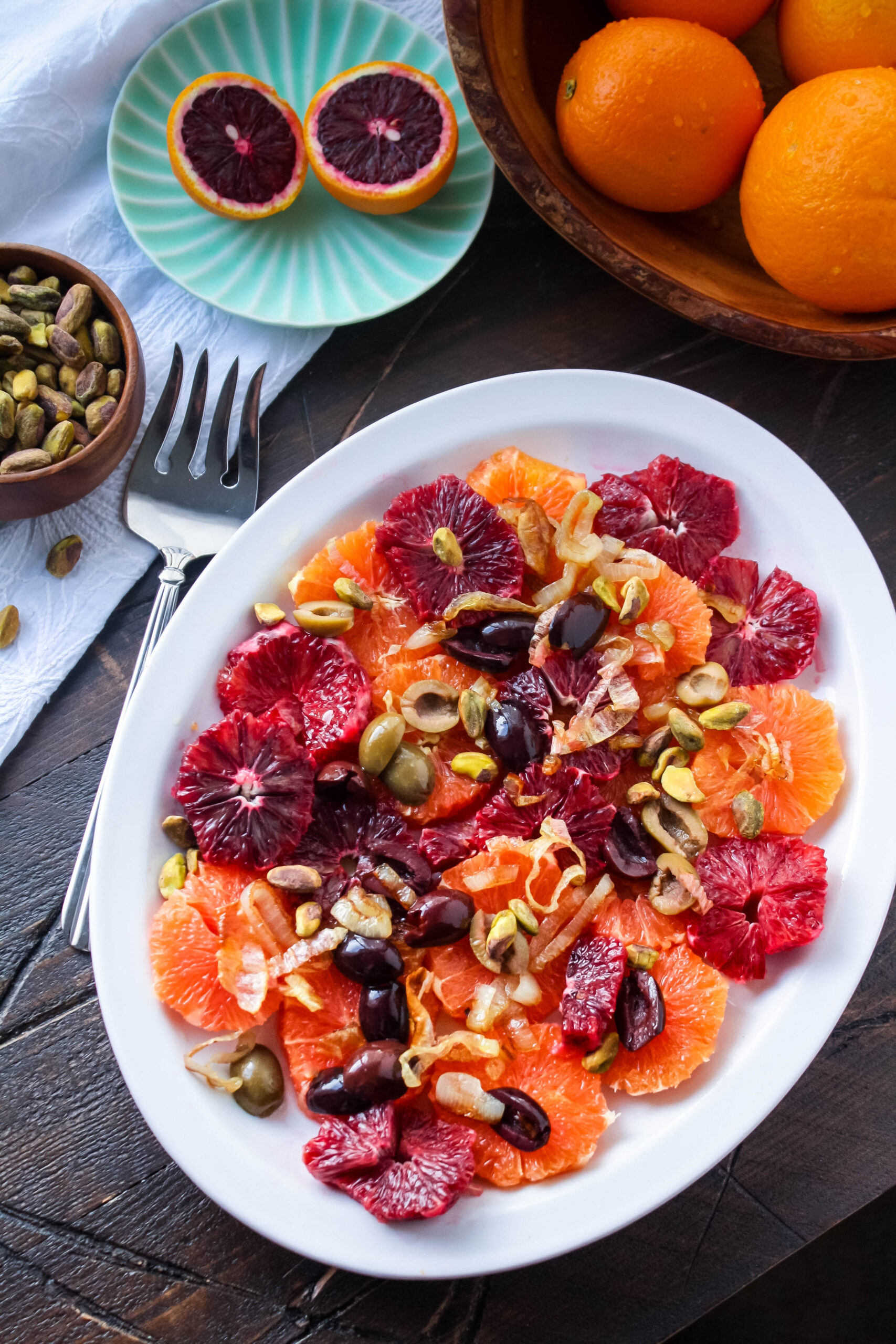 Serve Blood Orange Salad with Shallots & Olives to present a pretty salad for your next special meal.