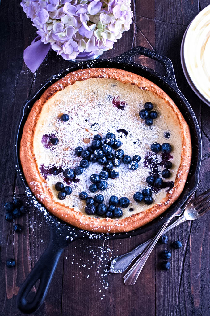 Blueberry Dutch Baby Pancake is a treat for a special breakfast or brunch. You'll love this Blueberry Dutch Baby Pancake!