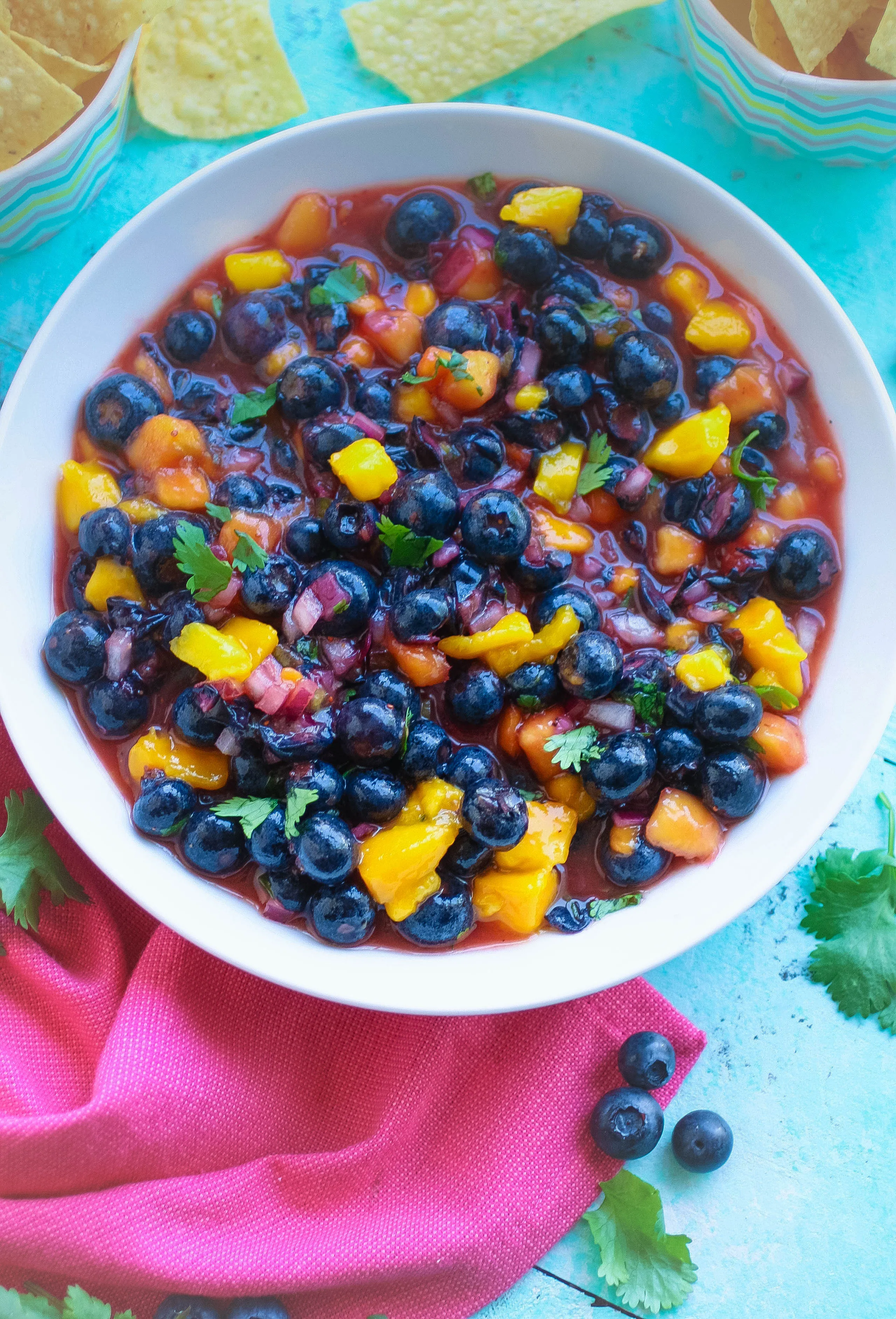 Blueberry-Mango Salsa is something delightfully different to snack on! Blueberry-Mango Salsa should be your new go-to salsa this season!