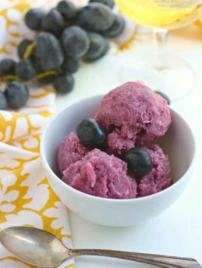 For a frozen delight, try this recipe for Black Grape & Sparkling Wine Sorbet -- so easy to make and perfect for the weekend!
