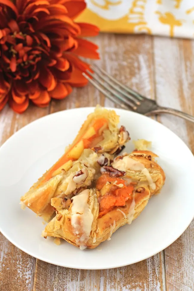 Dig in to a few slices of Apple and Sweet Potato Pastry Braids