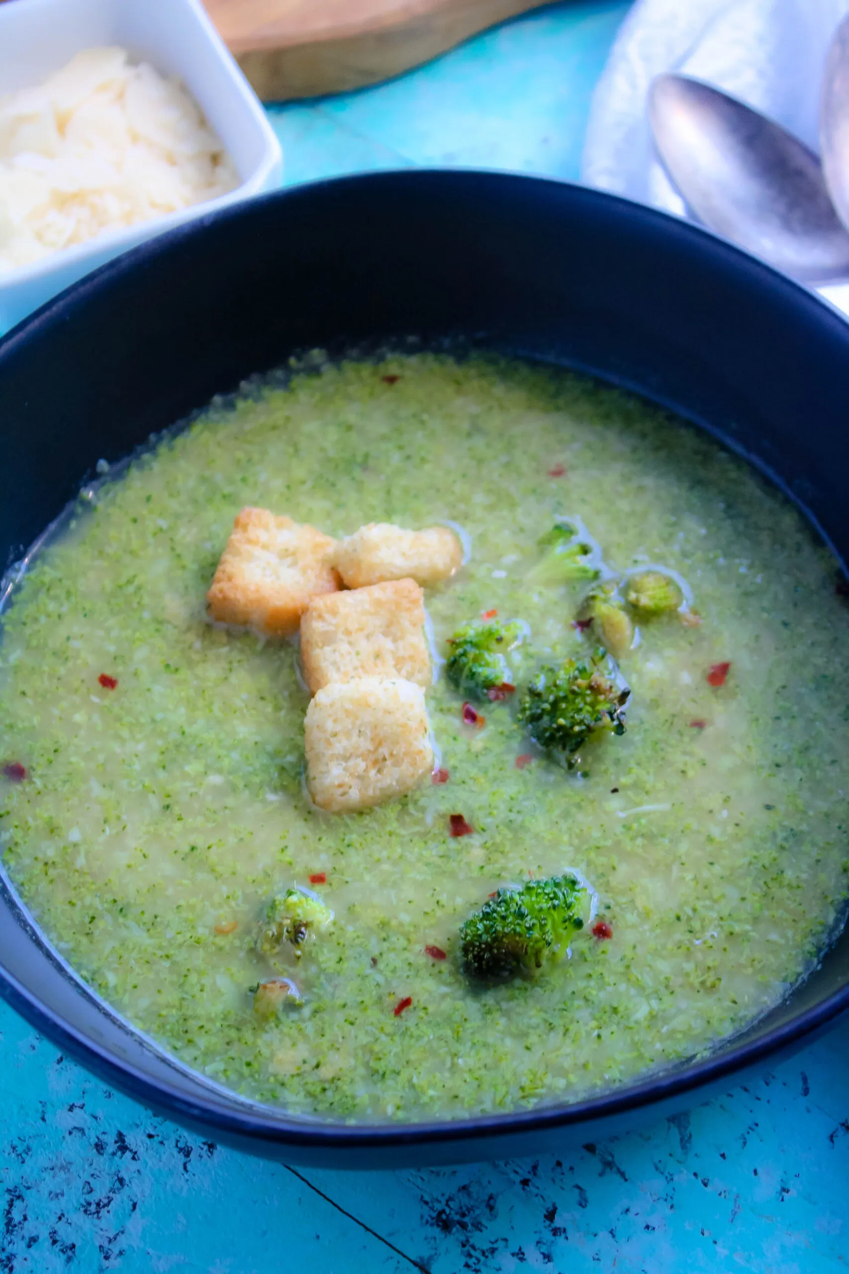A bowl of Broccoli and Bean Soup with Lemon is ideal on a busy night, especially when the weather turns chilly.