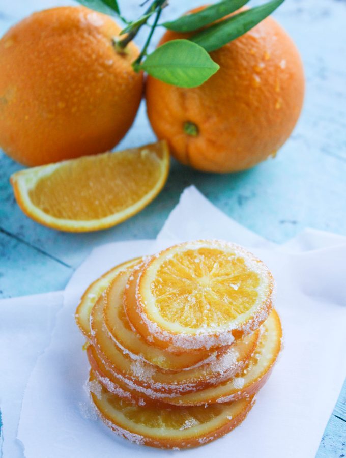 Candied Orange Slices are a fun and bright treat on a cold day! You'll love these orange treats any time of the day.