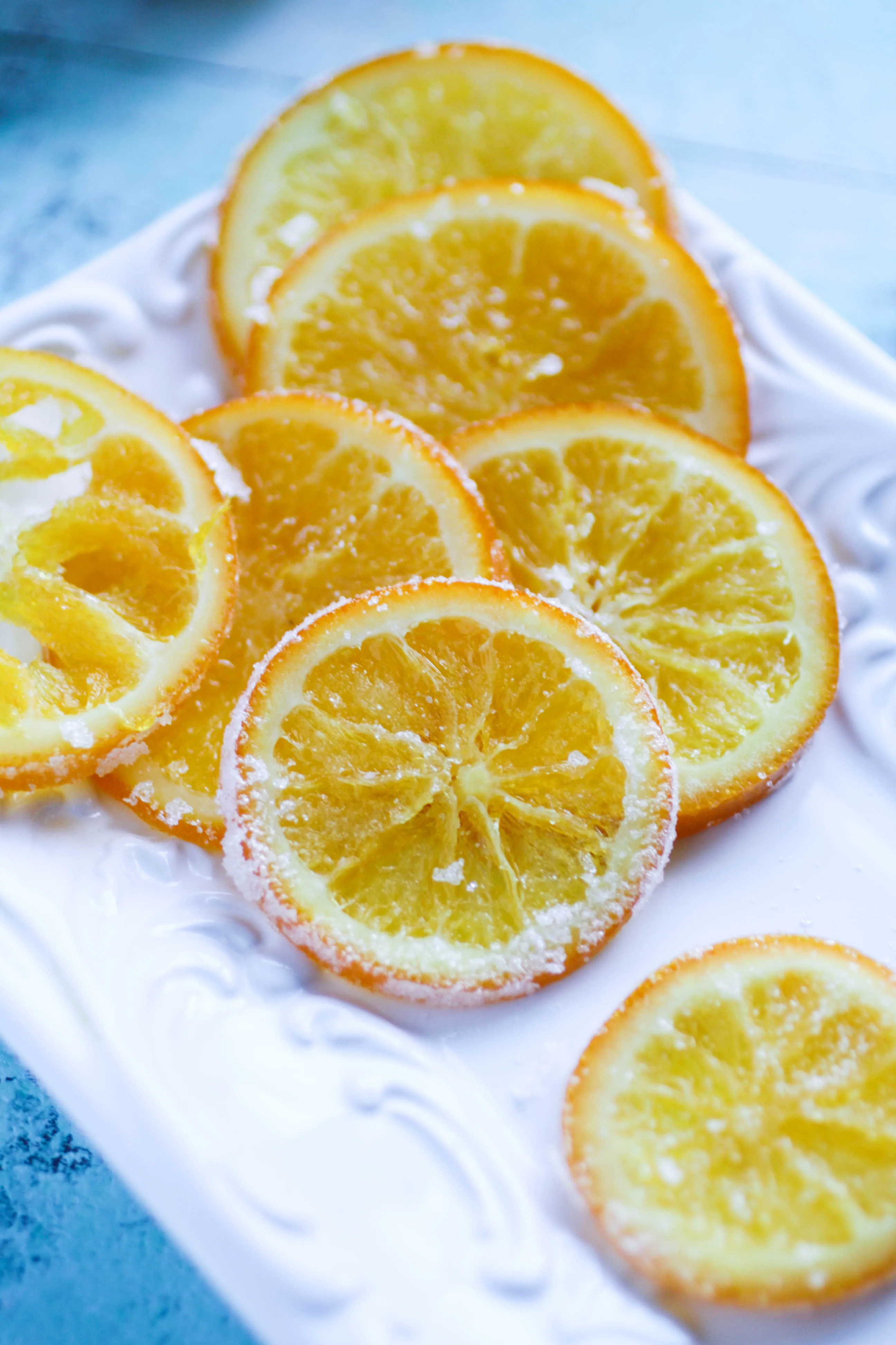 Candied Orange Slices are a lovely treat to brighten your day. Try these candied oranges to add brightness to your day!