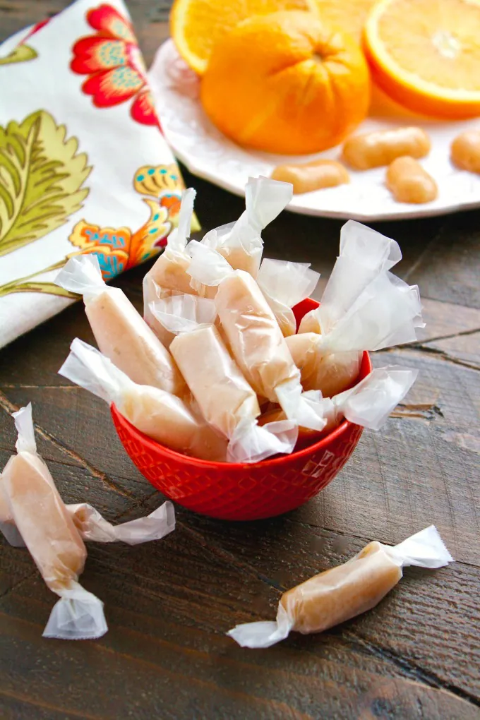 Homemade Cardamom-Orange Caramels are a fun holiday treat that also makes a great gift.