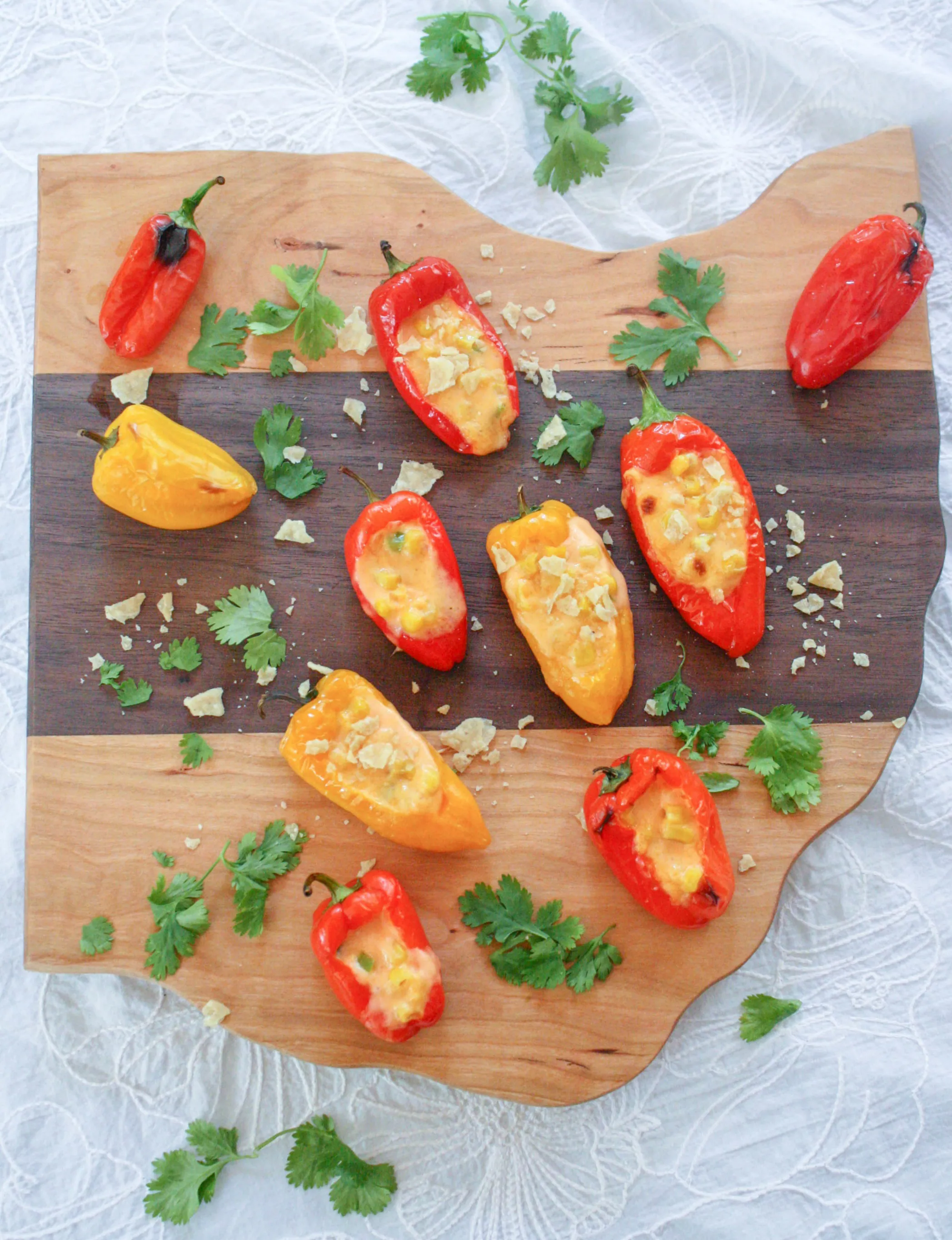 Cheesy Jalapeño & Corn Stuffed Sweet Pepper Poppers are a fun appetizer to serve anytime! Cheesy Jalapeño & Corn Stuffed Sweet Pepper Poppers make a great appetizer for any gathering.