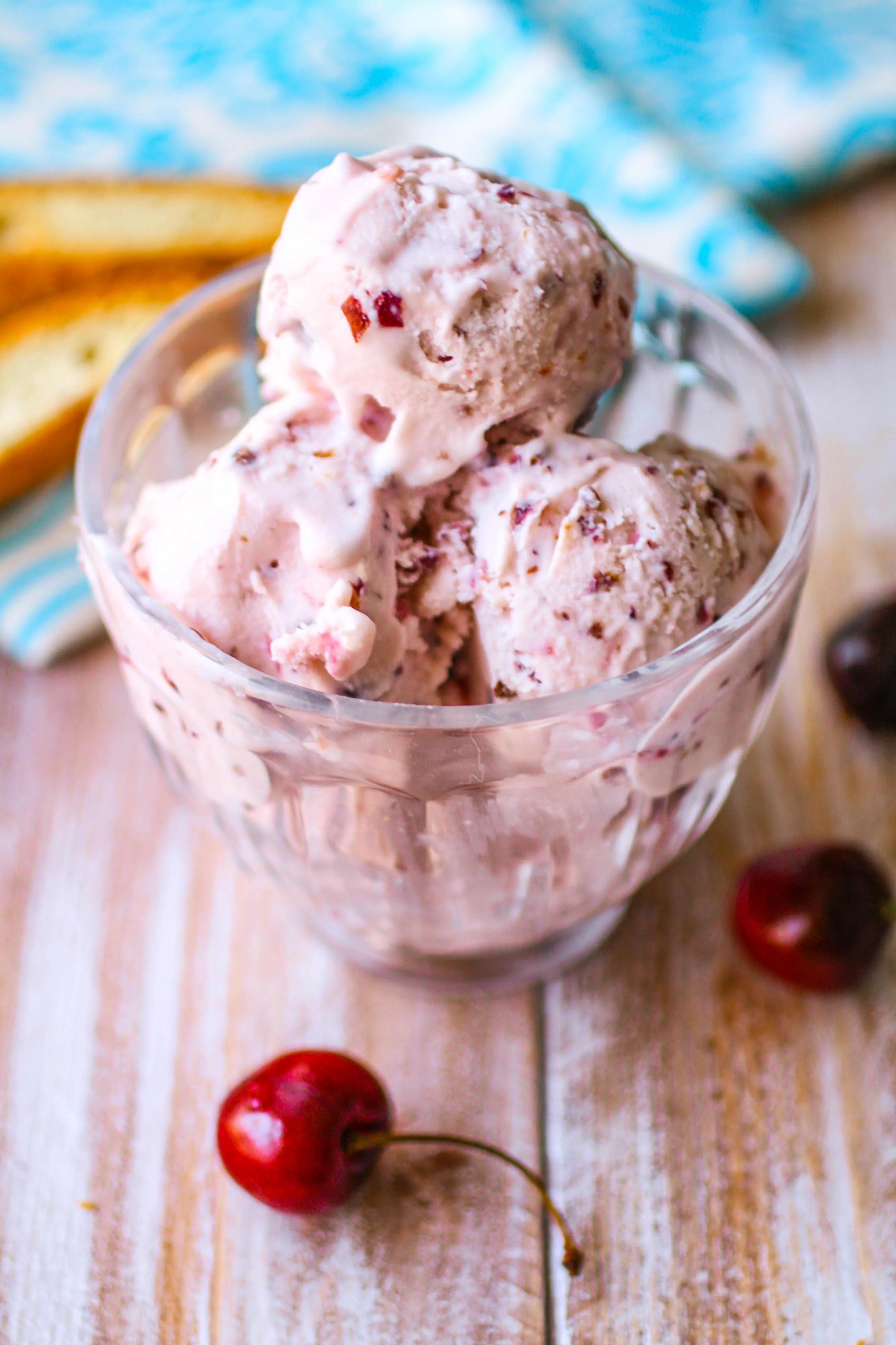 Cherry-Almond Ricotta Ice Cream is a fabulous dessert for the season. Cherry-Almond Ricotta Ice Cream is a lovely dessert.