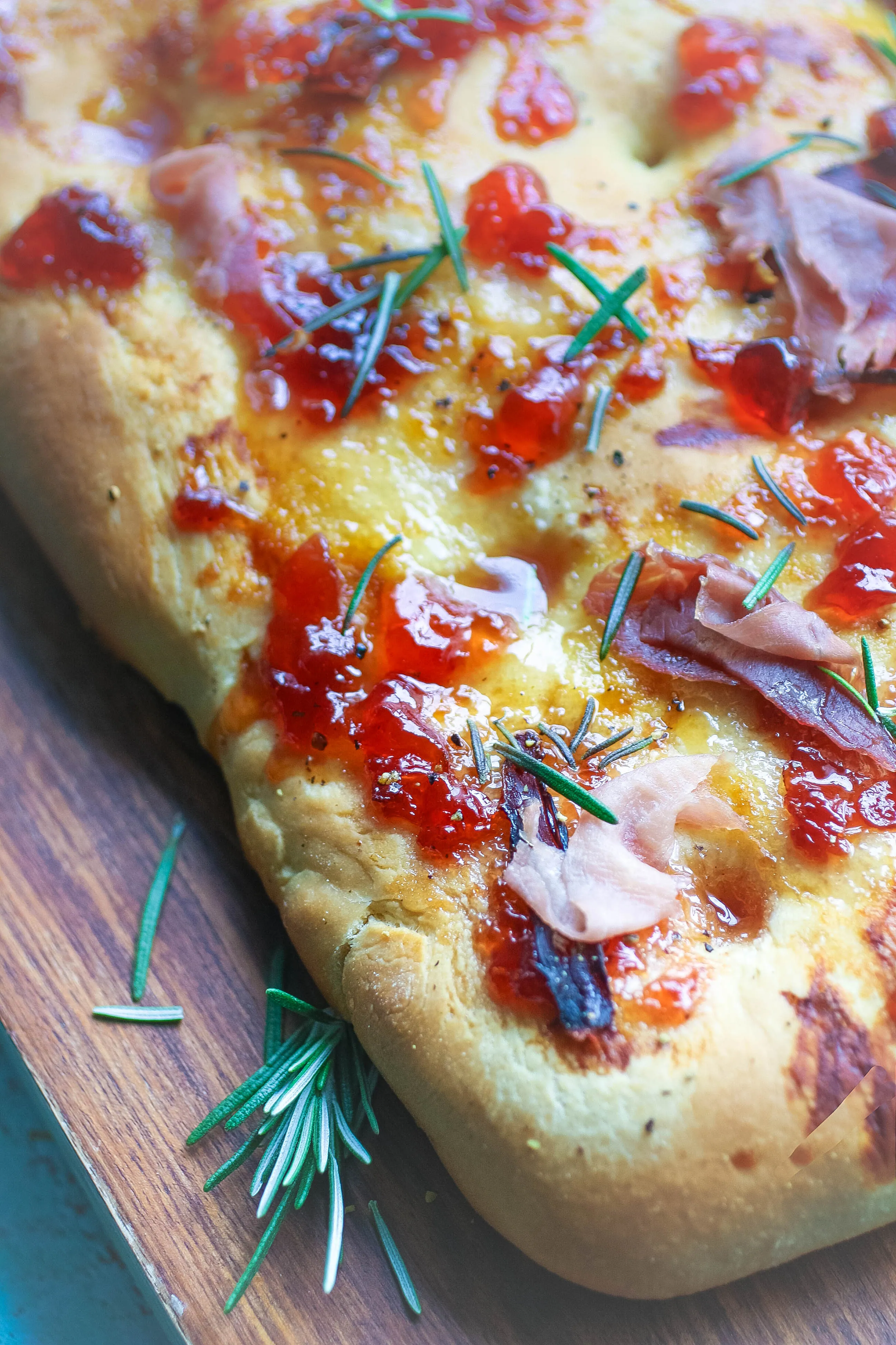 Cherry-Prosciutto Focaccia is sweet, salty, and delicious! Cherry-Prosciutto Focaccia is a delightful treat any day of the week!