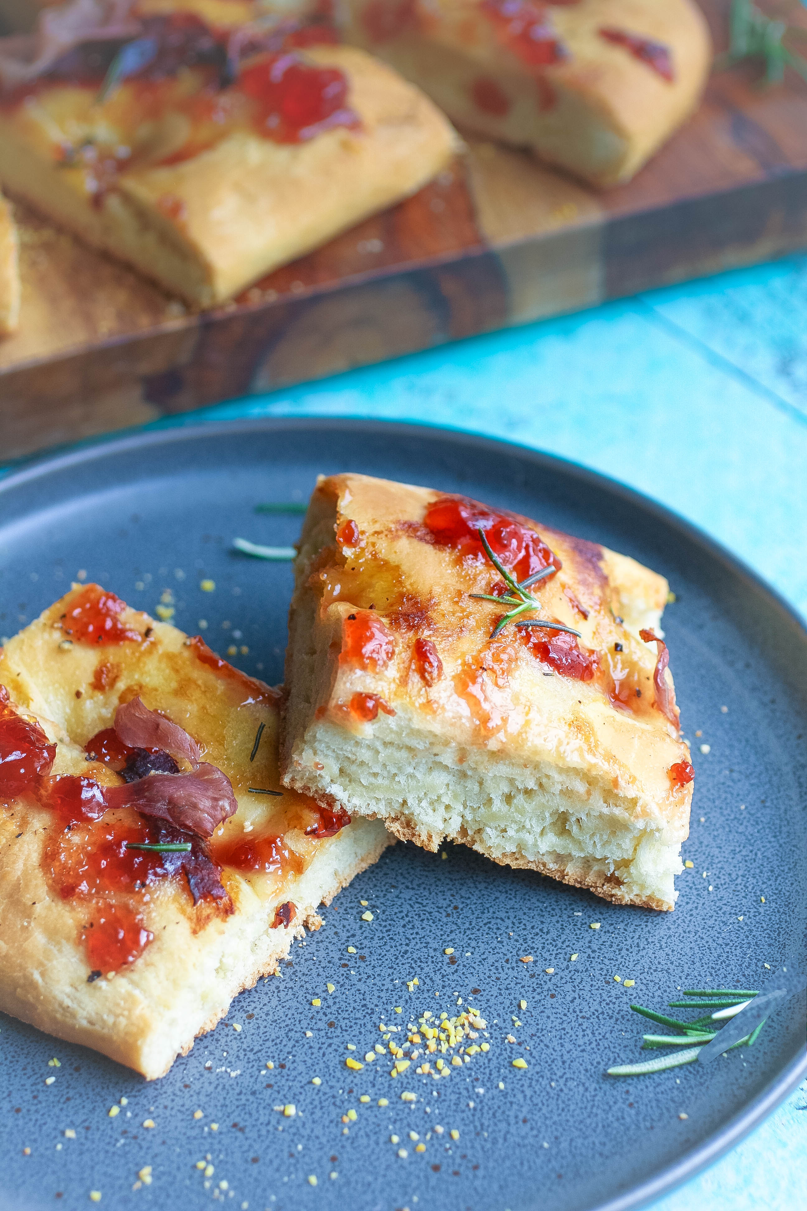 Cherry-Prosciutto Focaccia is delightful however you slice it! Cherry-Prosciutto Focaccia is a great snack or main dish.