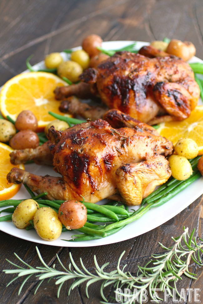 Roasted Cornish Hens with Cherry-Bourbon Glaze makes a memorable holiday meal!