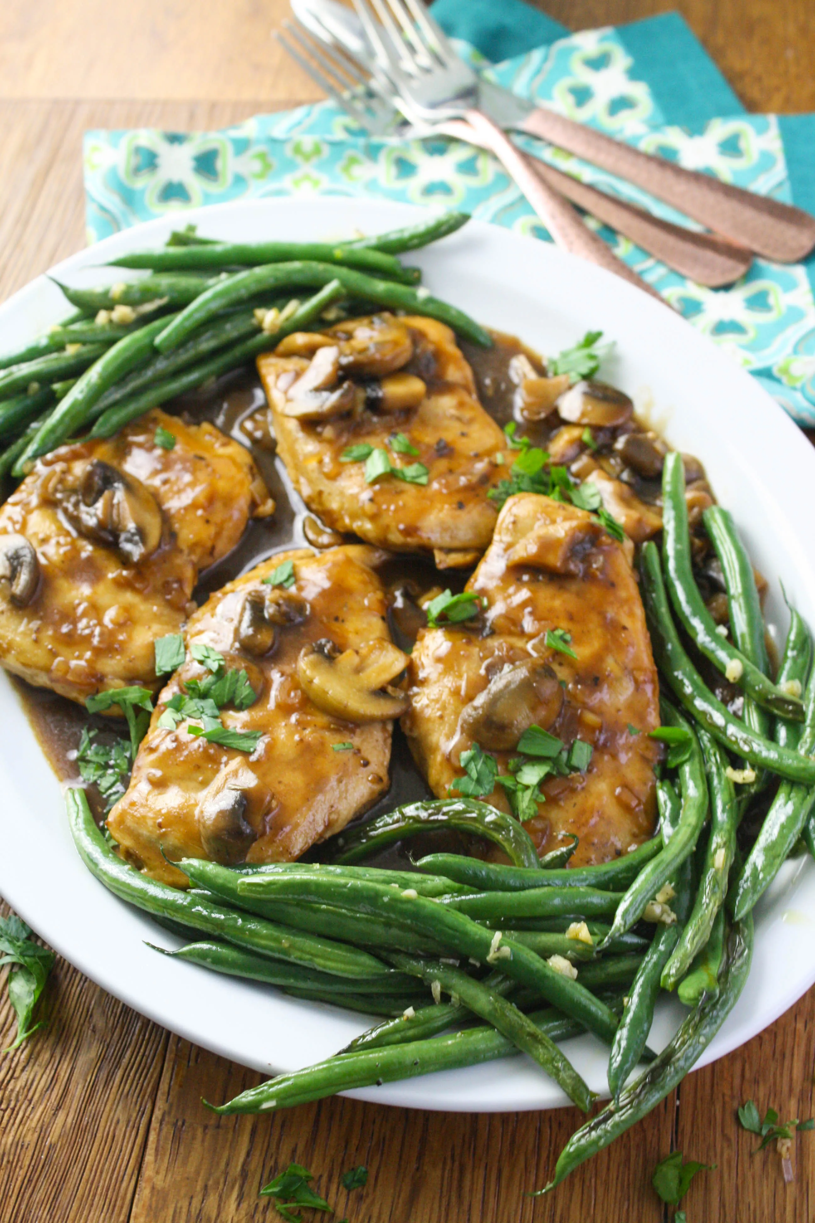 Chicken Madeira is saucy, rich and flavorful. This chicken dish makes a lovely meal with its rich flavors.