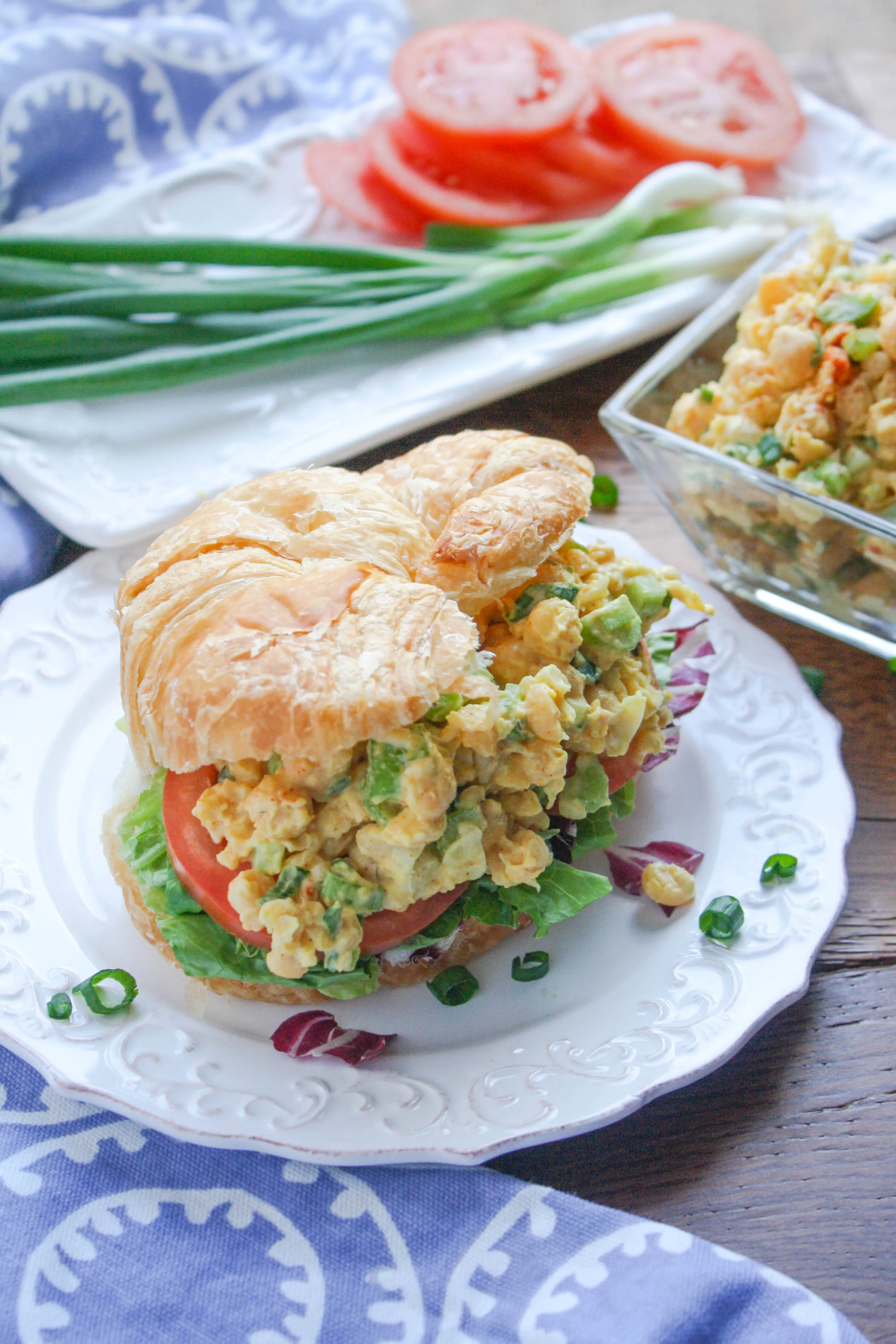 Chickpea Salad Sandwiches are a tasty, meatless option for parties or lunch. These vegetarian sandwiches are so tasty!