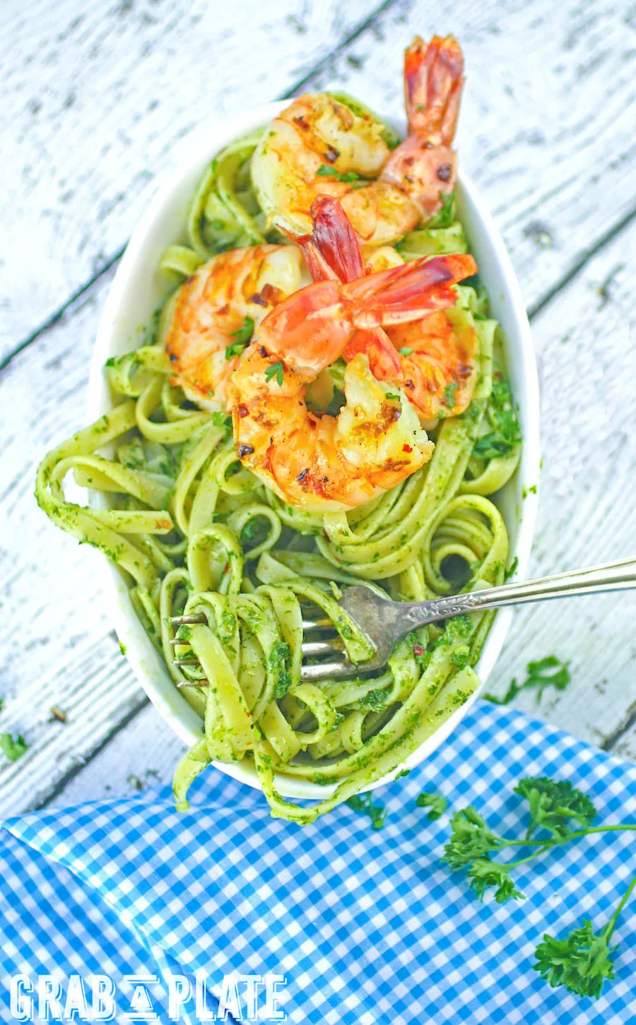 Chimichurri Pasta with Grilled Spicy Shrimp is a simple, flavorful dish. You'll enjoy Chimichurri Pasta with Grilled Spicy Shrimp any night.