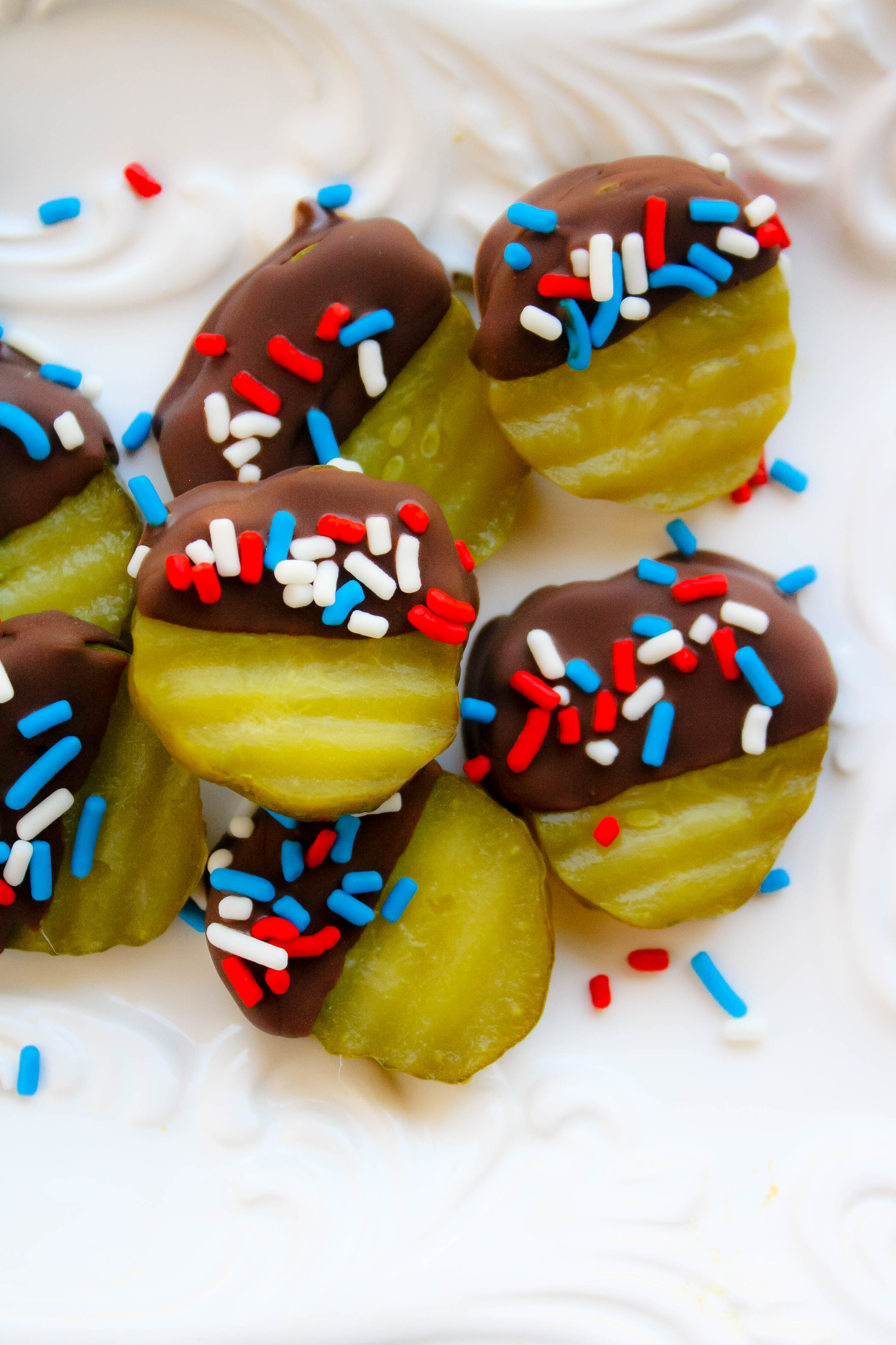 Chocolate Covered Pickles with Homemade Magic Shell are tasty little treats that will make you smile! These Chocolate Covered Pickles with Homemade Magic Shell are such fun treats for anytime!