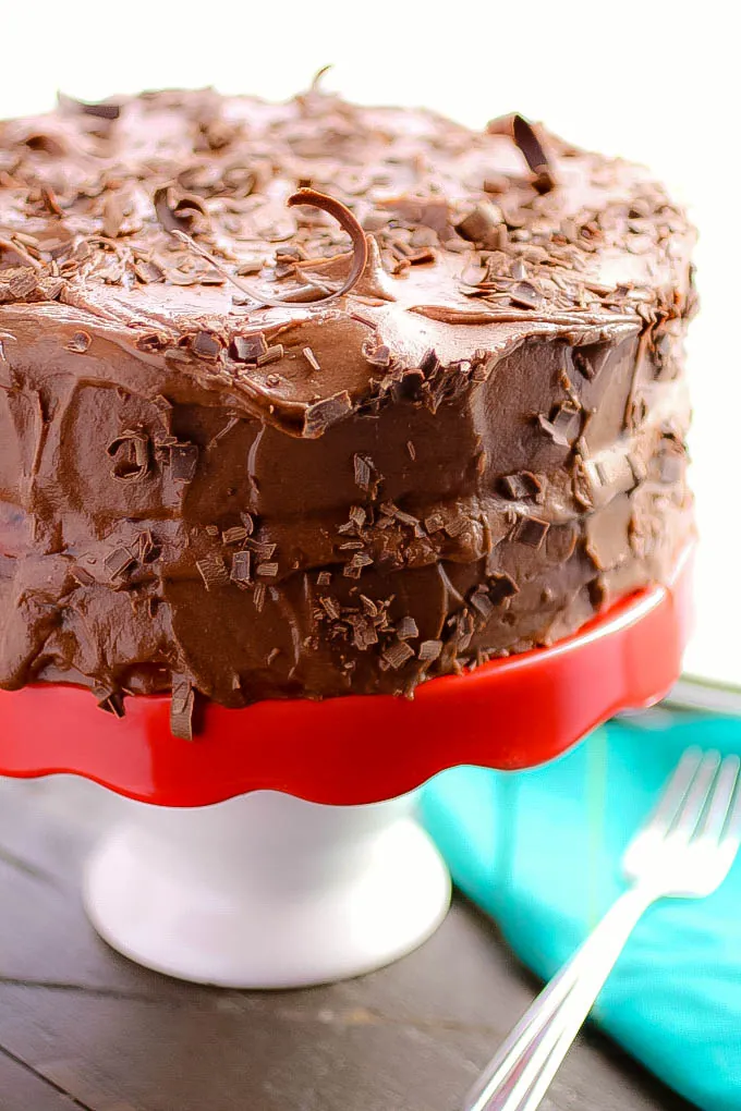 Chocolate Salad Dressing Cake with Cherries and Chocolate Buttercream Frosting is a treat you'll love! Chocolate Salad Dressing Cake with Cherries and Chocolate Buttercream Frosting is perfect for any special occasion dessert. 