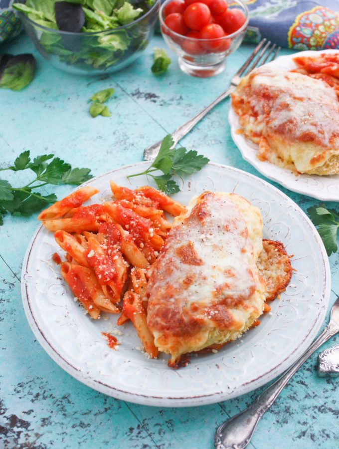 Classic Baked Chicken Parmesan is a great dish for any night. You'll love the goodness that is Classic Baked Chicken Parmesan!
