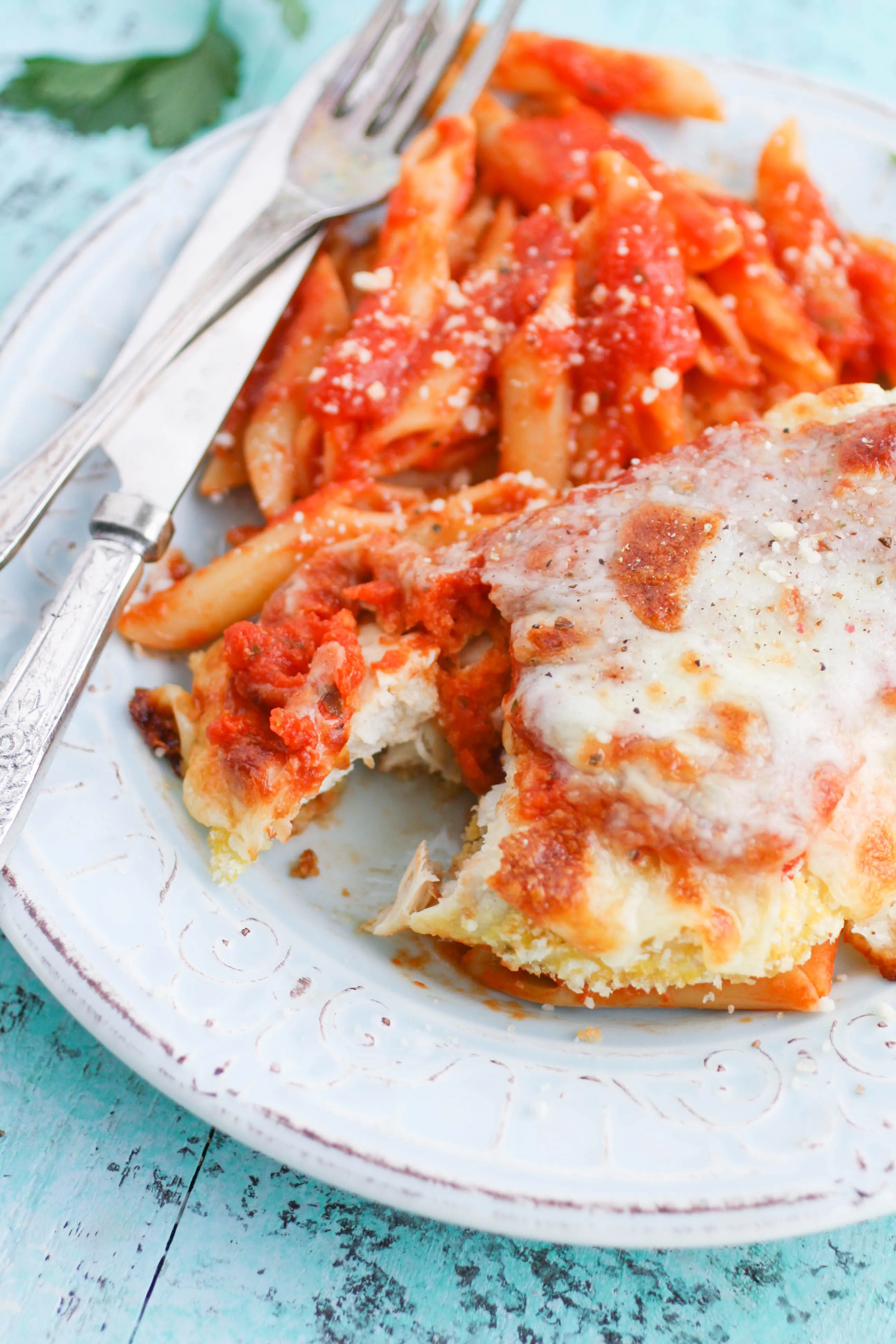 Classic Baked Chicken Parmesan is a great dish to serve along with your favorite pasta! Classic Baked Chicken Parmesan makes a great meal.