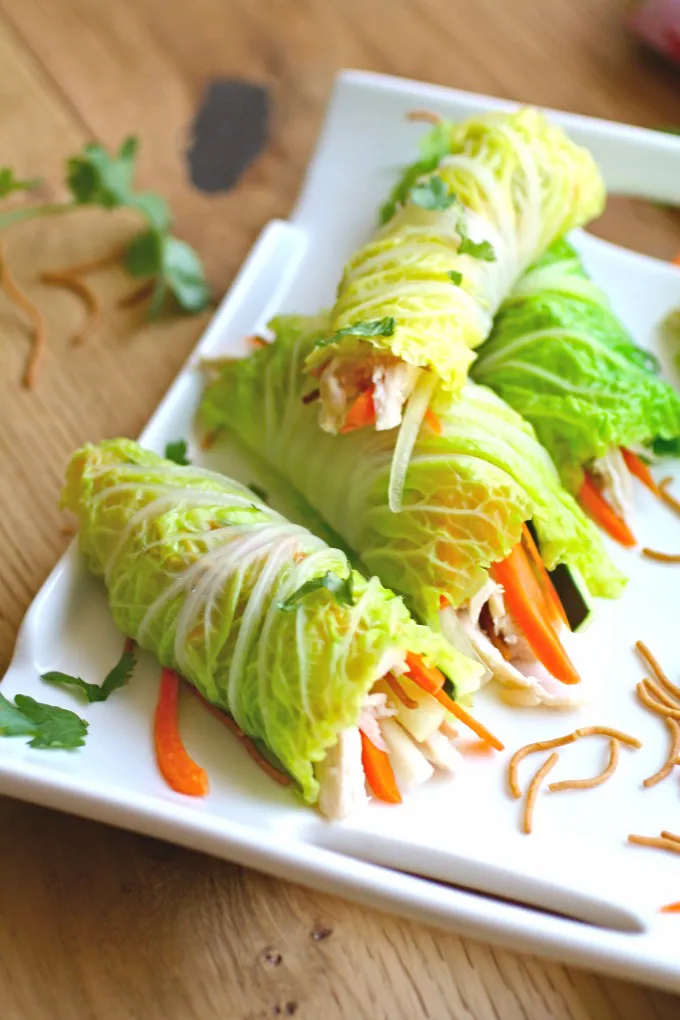 Looking for a hearty and fresh dish for the summer months? Try Napa Summer Rolls with Chicken & Spicy Peanut Sauce!